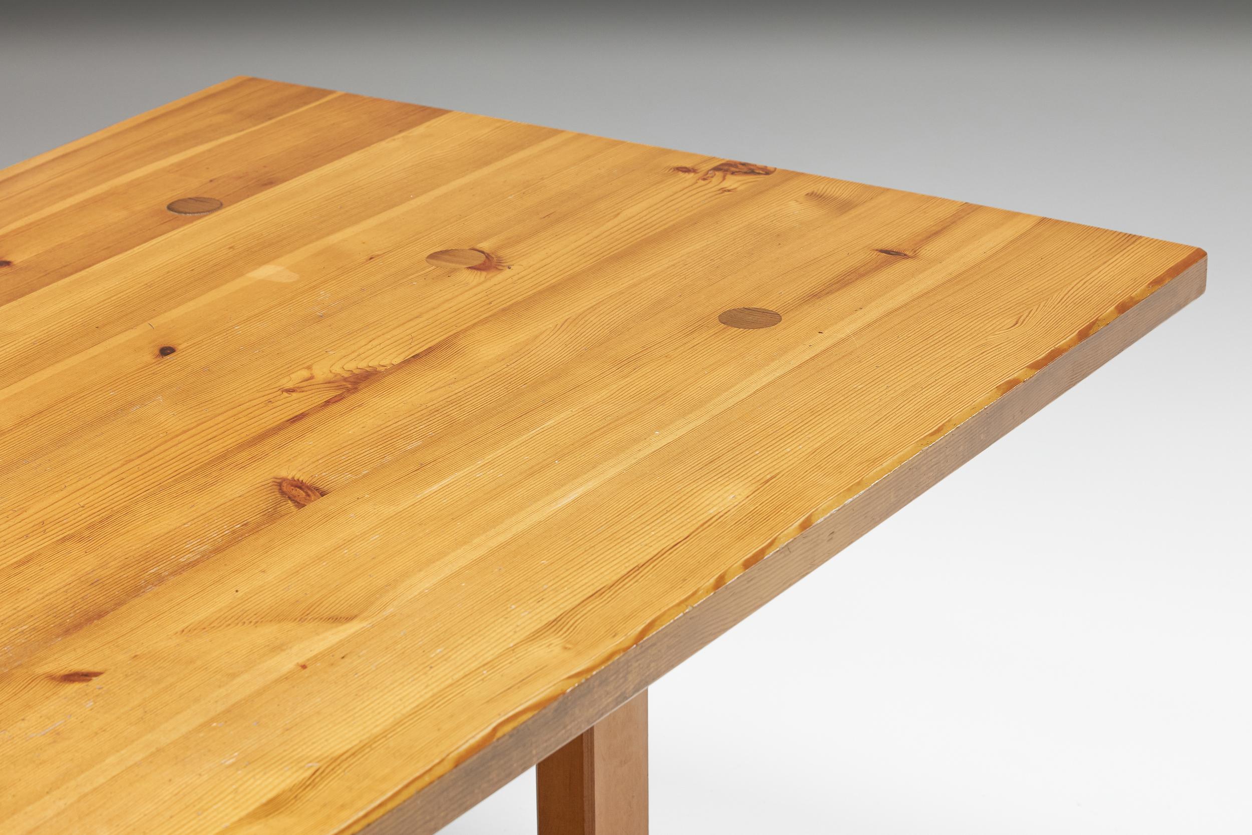 Charlotte Perriand Inspired Pine Dining Table 6
