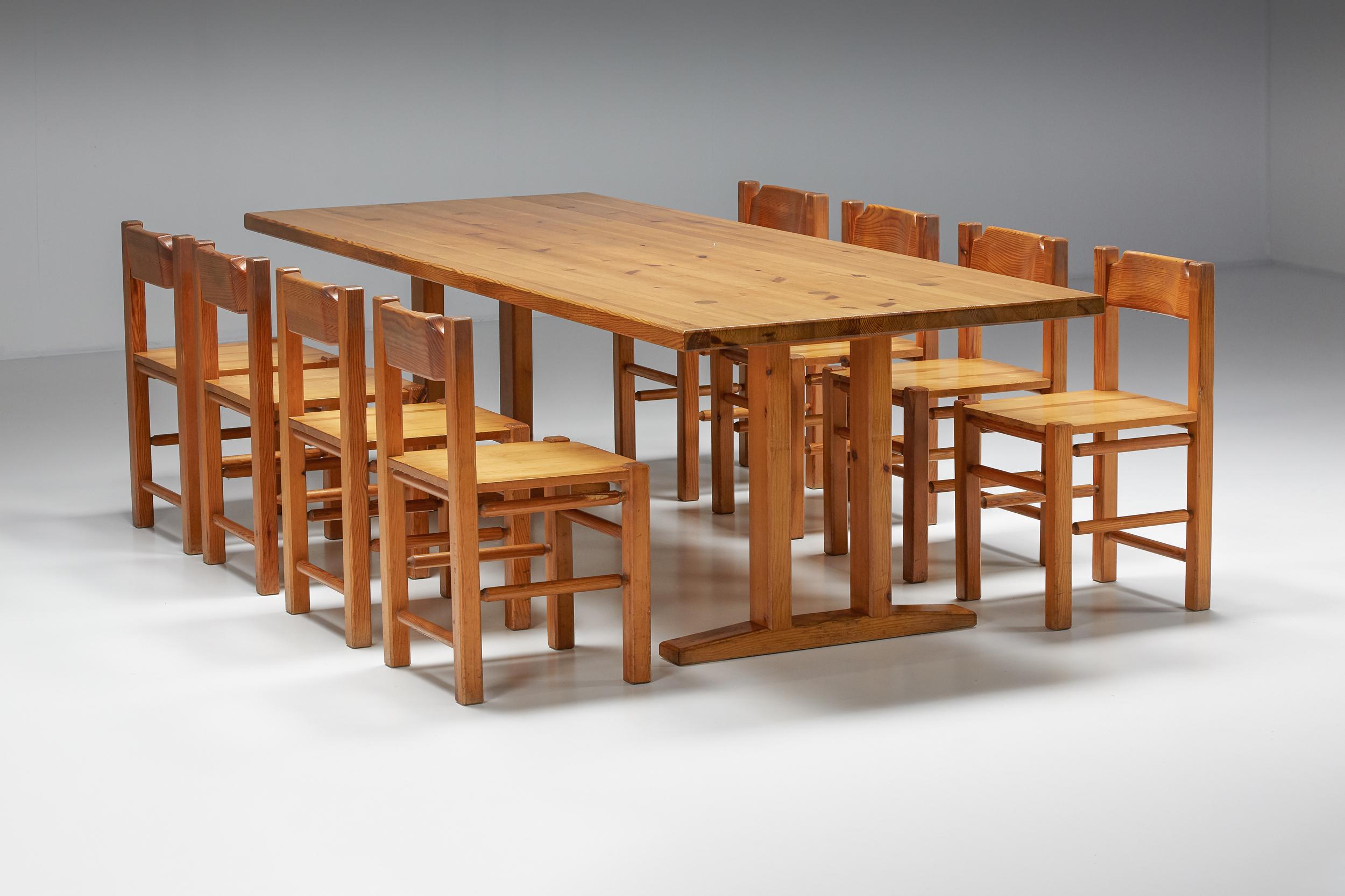 Charlotte Perriand Inspired Pine Dining Table 7