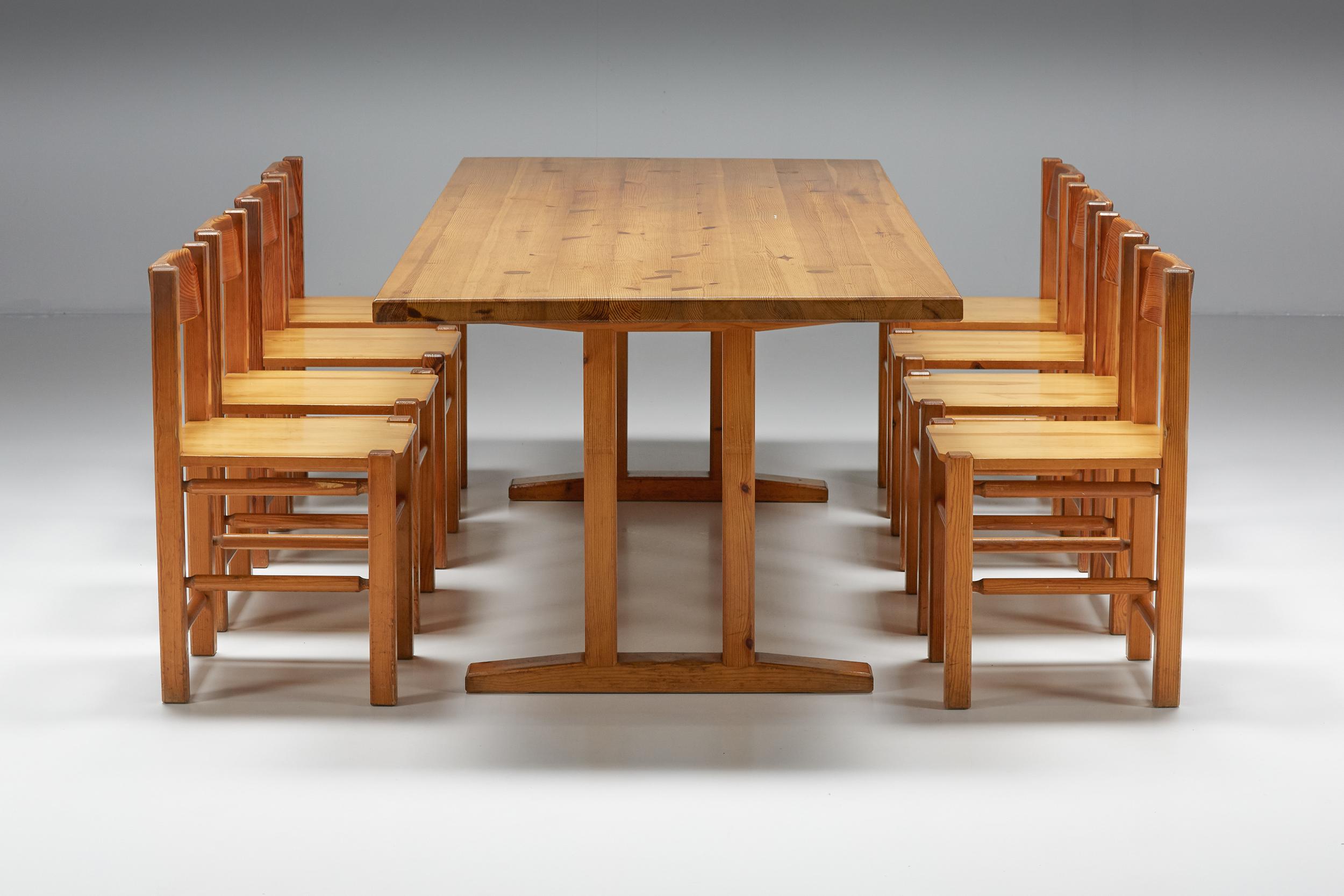 Charlotte Perriand Inspired Pine Dining Table 8