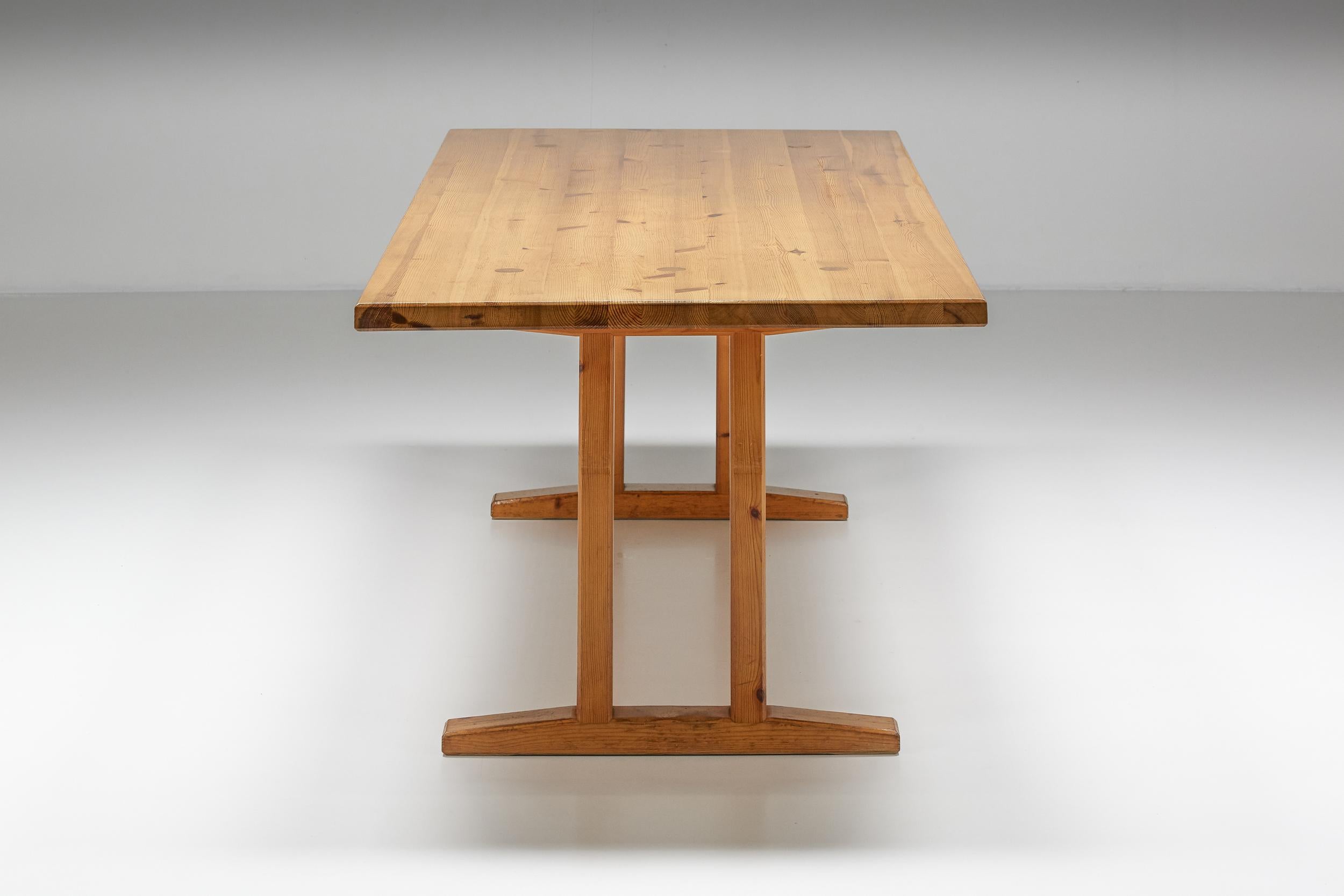 Charlotte Perriand inspired pine dining table

Table inspired by designer Charlotte Perriand circa 1960, manufactured in France in Pinewood.
The matching chairs are available in another listing.

Charlotte Perriand (1903-1999) She was born in