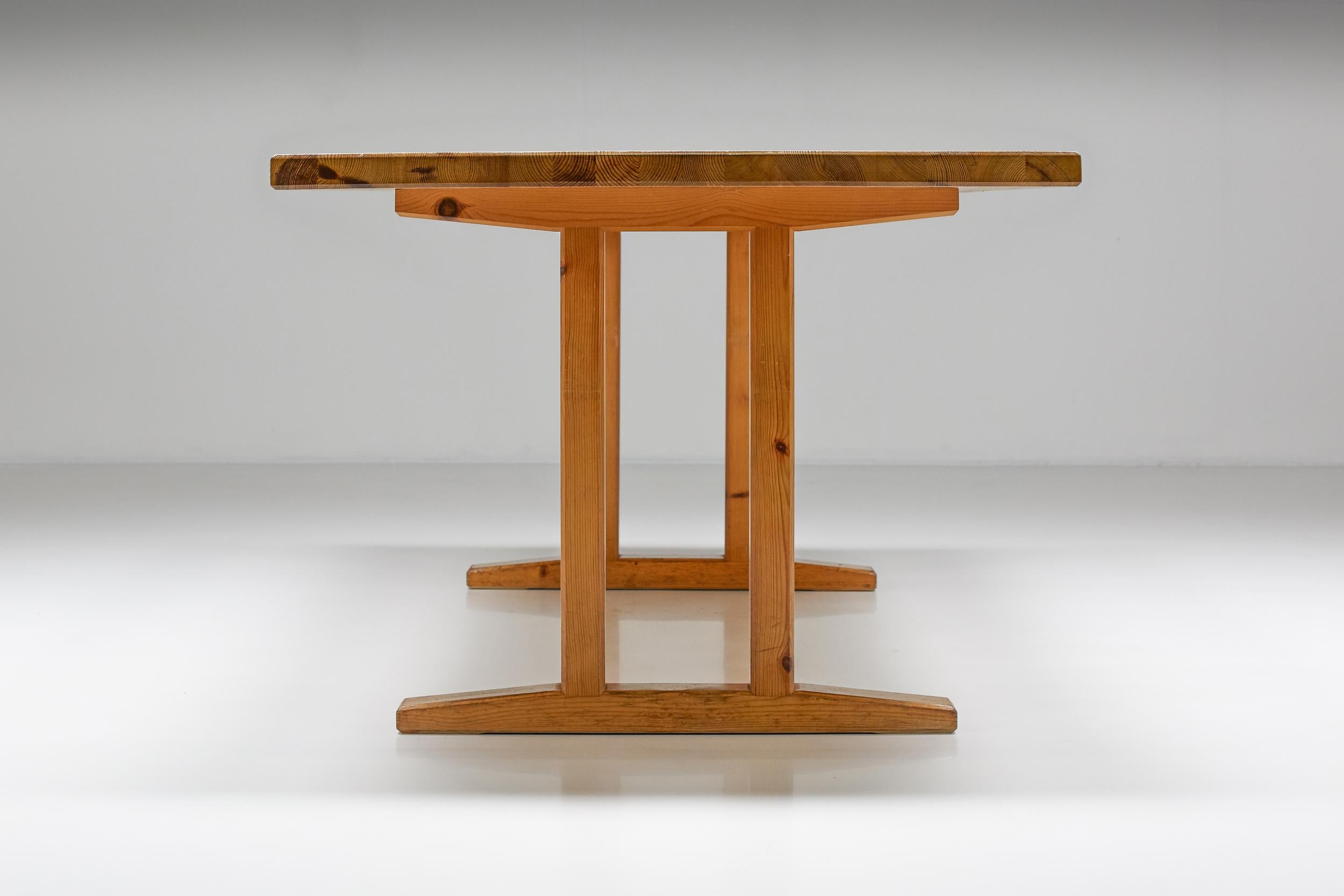 Charlotte Perriand Inspired Pine Dining Table 1