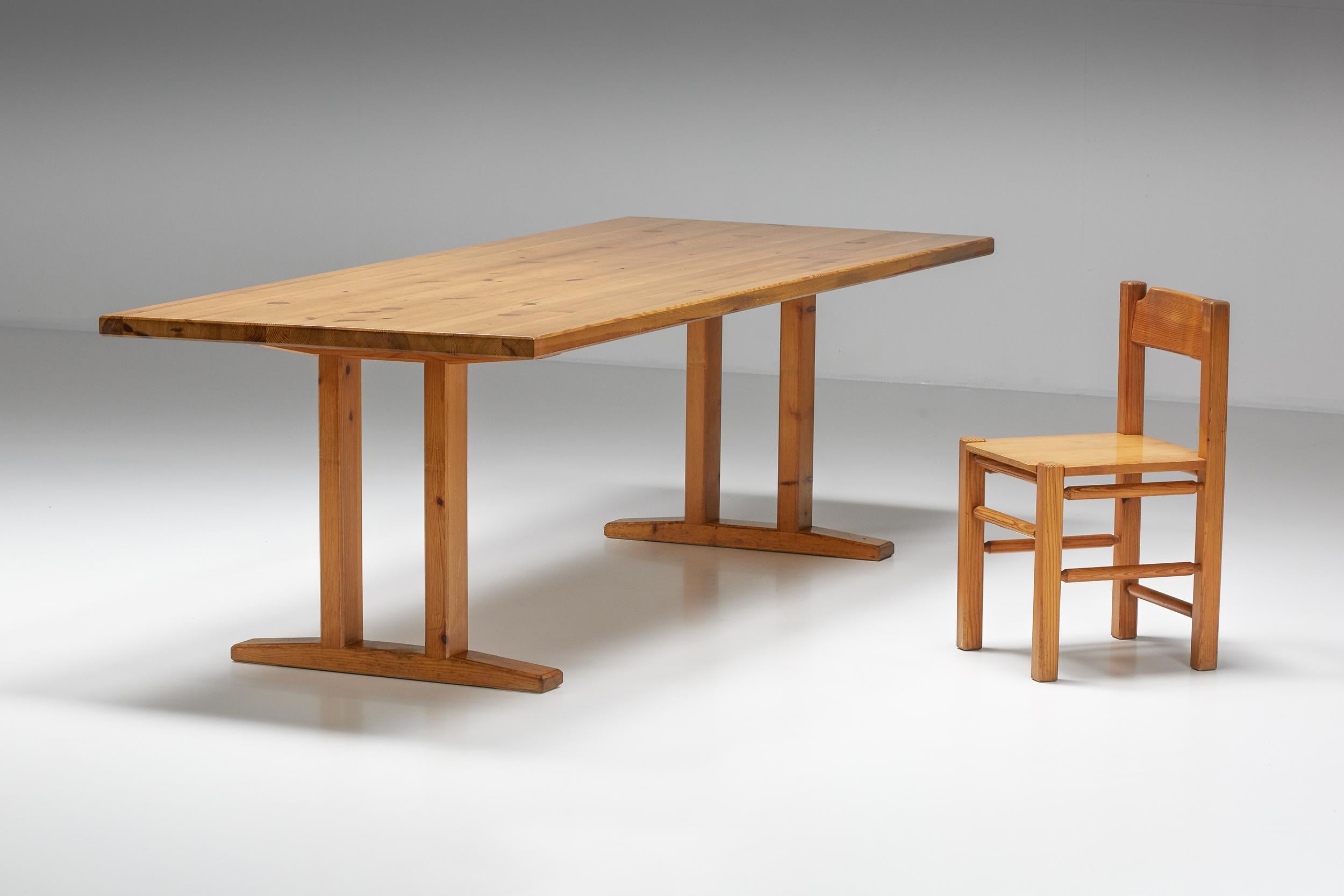 Charlotte Perriand Inspired Pine Dining Table 2