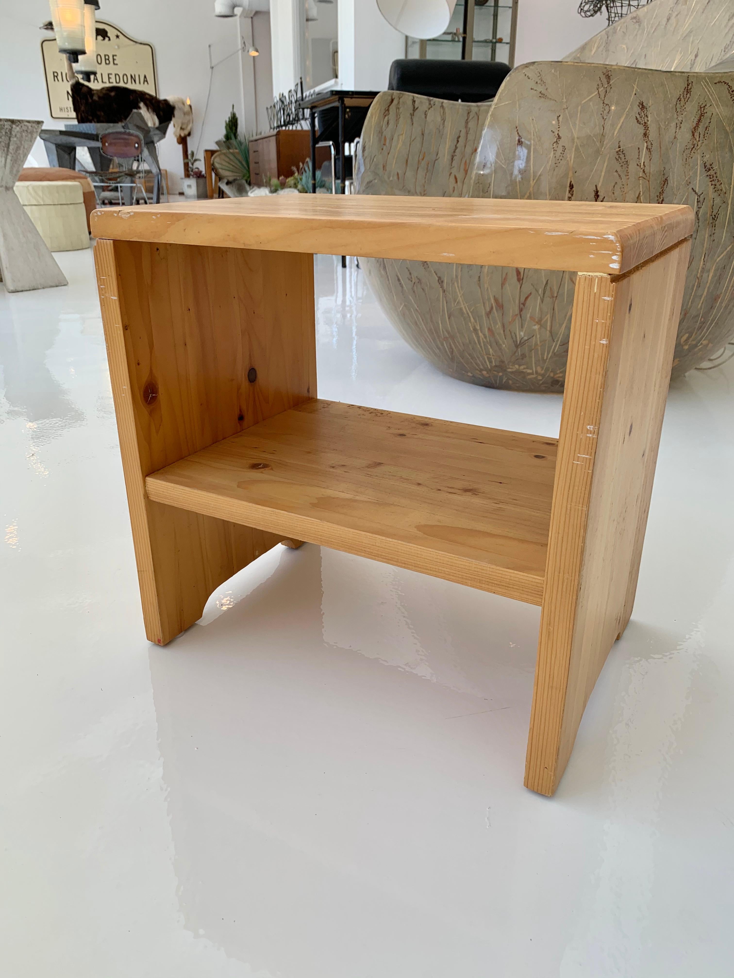 Charlotte Perriand Pine Side Table for Les Arcs For Sale 1