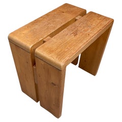 Charlotte Perriand Pine Stool, Les Arcs