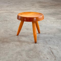 Charlotte Perriand Pine Wood 'Berger' Stool, France, 1960s