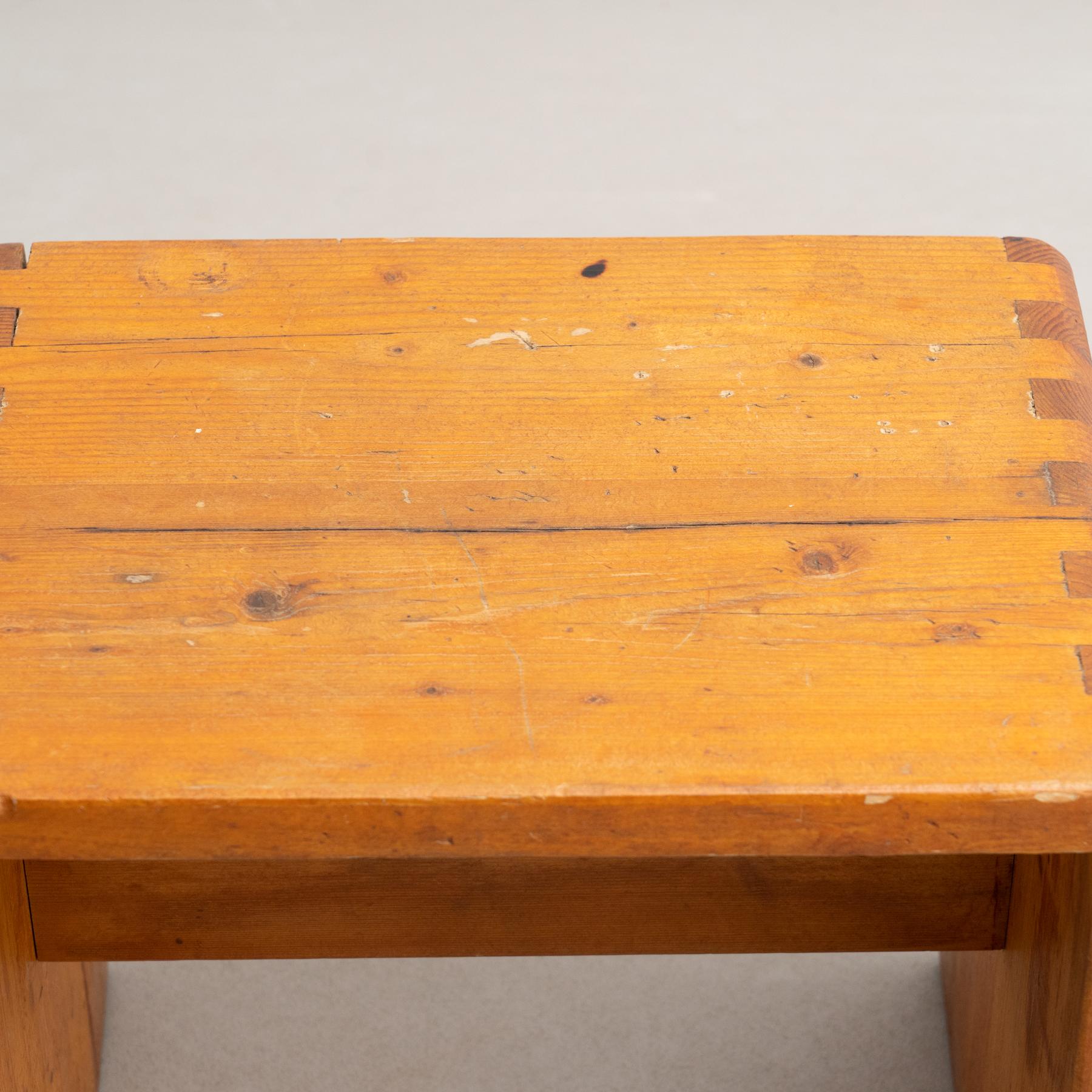 Charlotte Perriand Pine Wood Stool for Les Arcs, circa 1950 For Sale 5