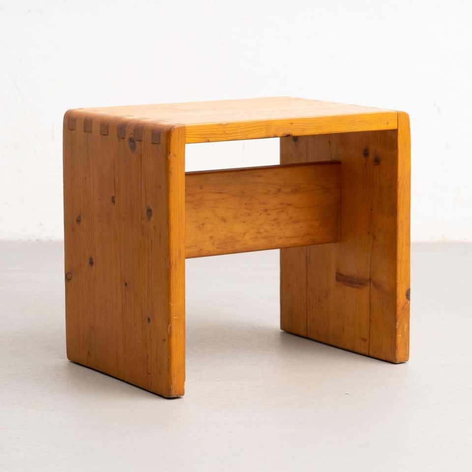Charlotte Perriand Pine Wood Stool for Les Arcs, circa 1950 For Sale 8