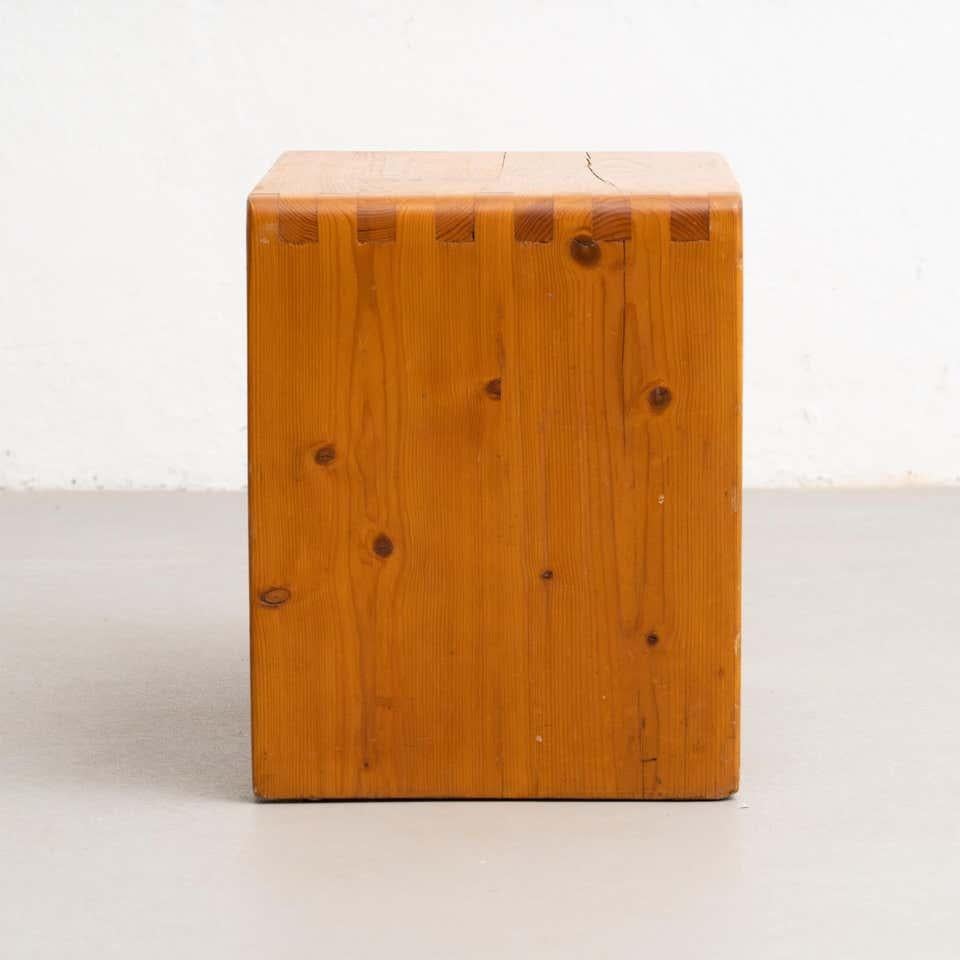 Charlotte Perriand Pine Wood Stool for Les Arcs, circa 1950 For Sale 11