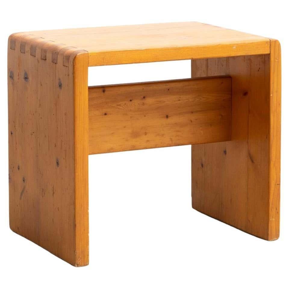 Charlotte Perriand Pine Wood Stool for Les Arcs, circa 1950 For Sale 12