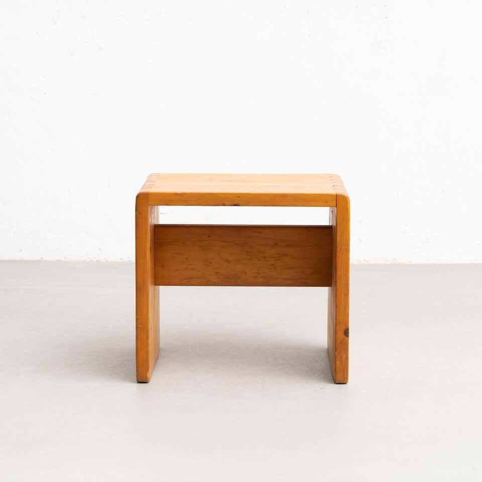 Charlotte Perriand Pine Wood Stool for Les Arcs, circa 1950 For Sale 1