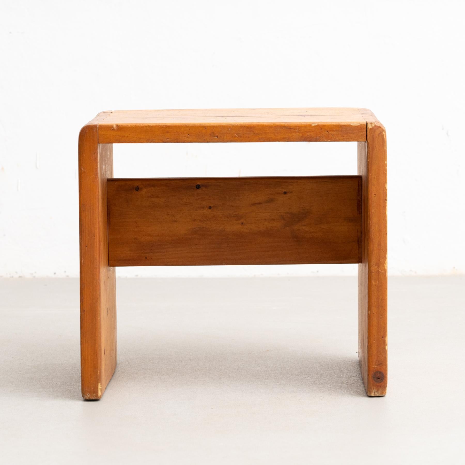 Charlotte Perriand Pine Wood Stool for Les Arcs, circa 1950 For Sale 3
