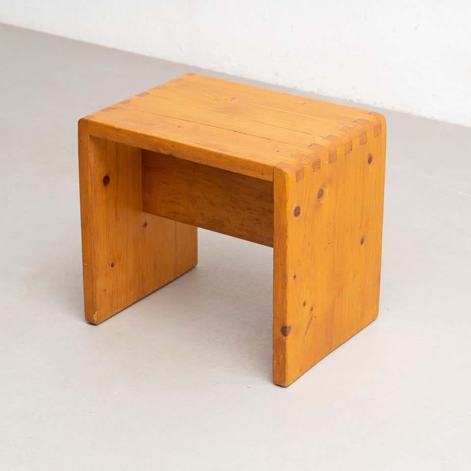 Charlotte Perriand Pine Wood Stool for Les Arcs, circa 1950 For Sale 3