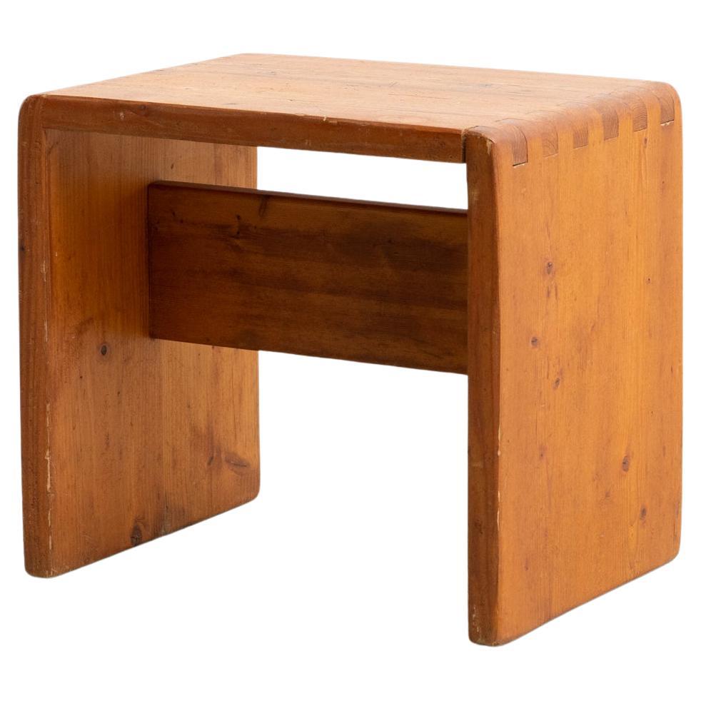 Charlotte Perriand Pine Wood Stool for Les Arcs, circa 1950 For Sale