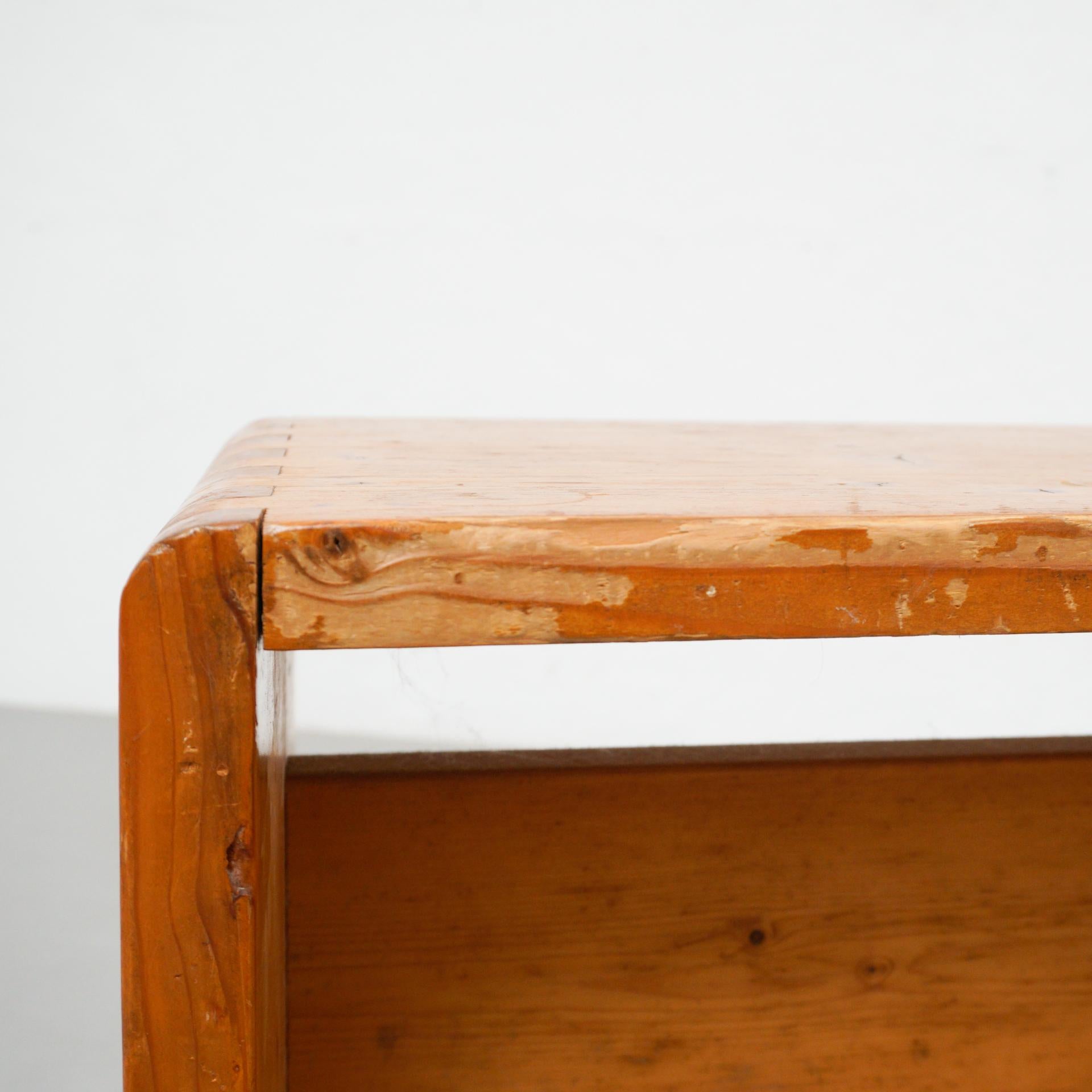 Charlotte Perriand Pine Wood Stool for Les Arcs 4