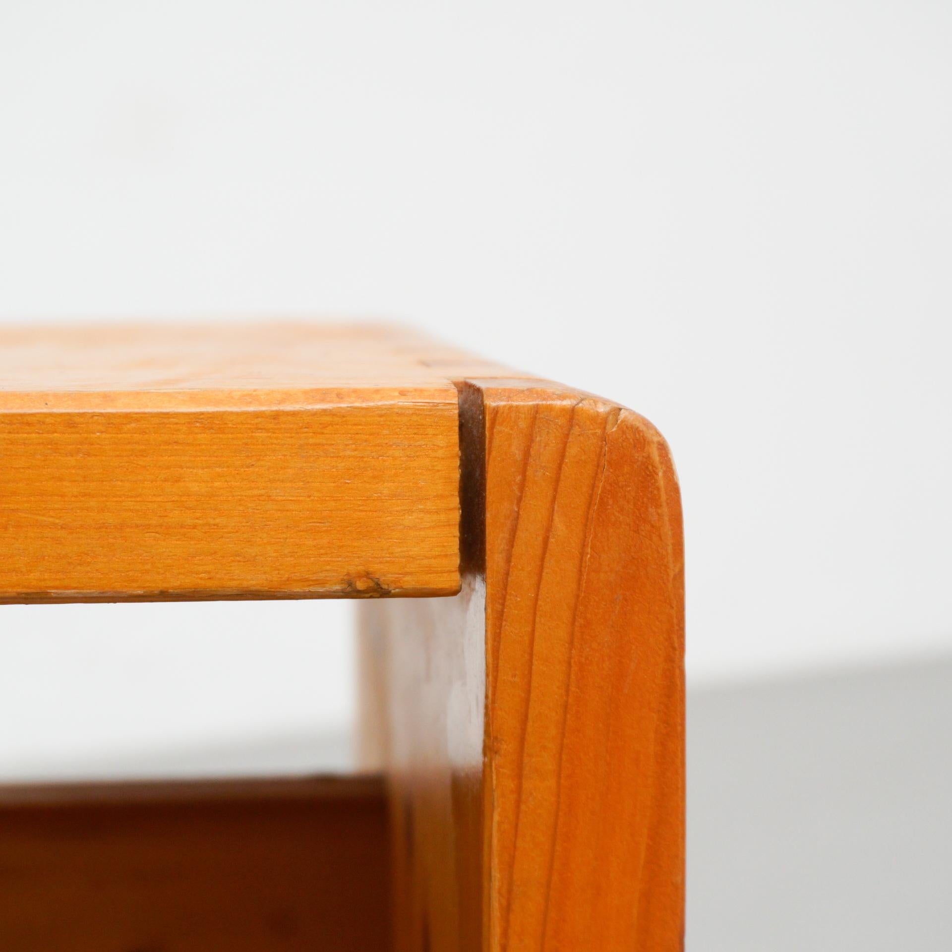 Charlotte Perriand Pine Wood Stool for Les Arcs 5