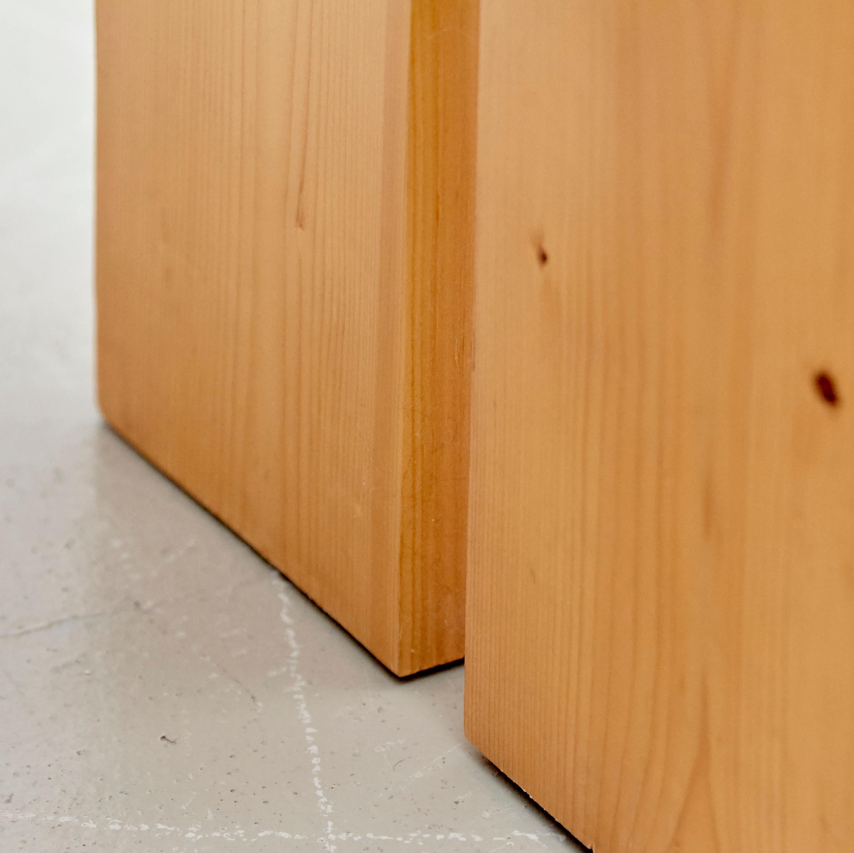 Mid-20th Century Charlotte Perriand Pine Wood Stool for Les Arcs