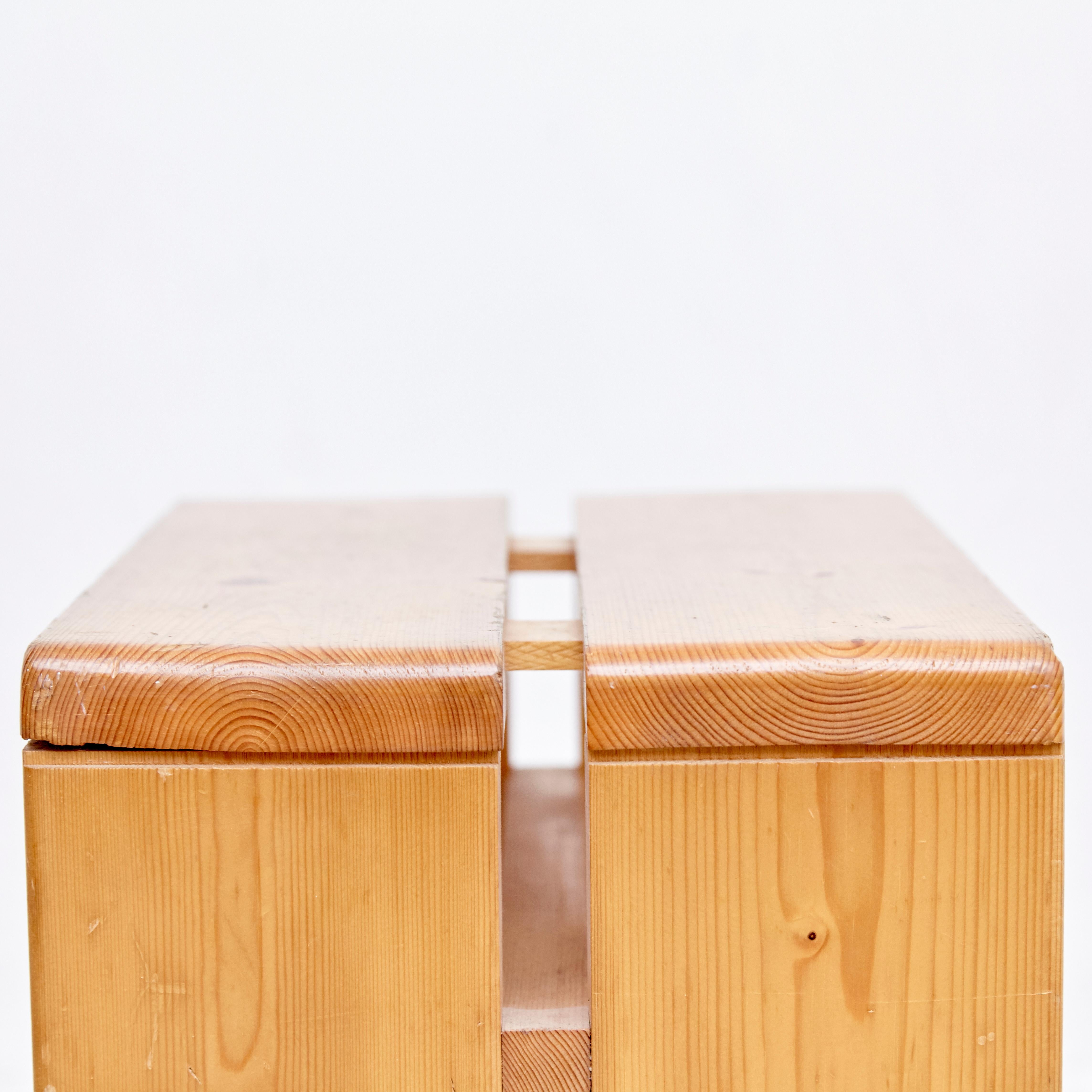 Charlotte Perriand Pine Wood Stool for Les Arcs 1
