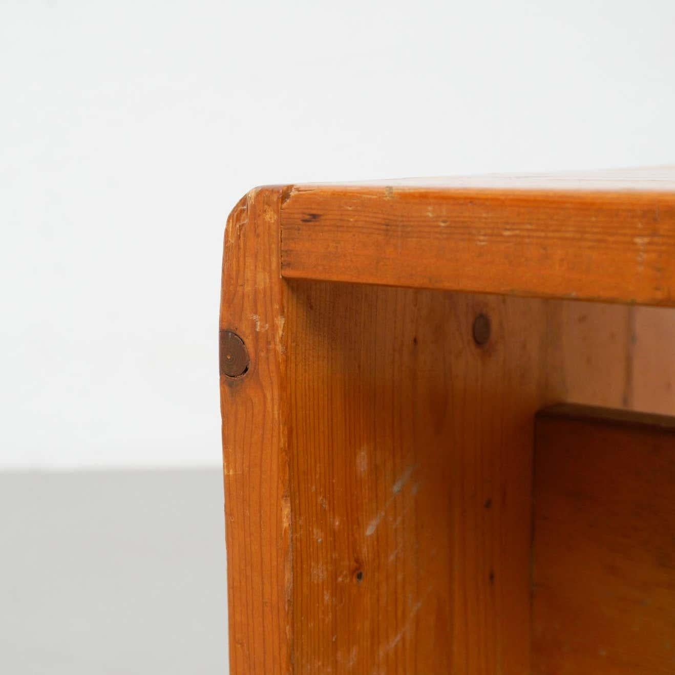 Charlotte Perriand Pine Wood Stool for Les Arcs 1