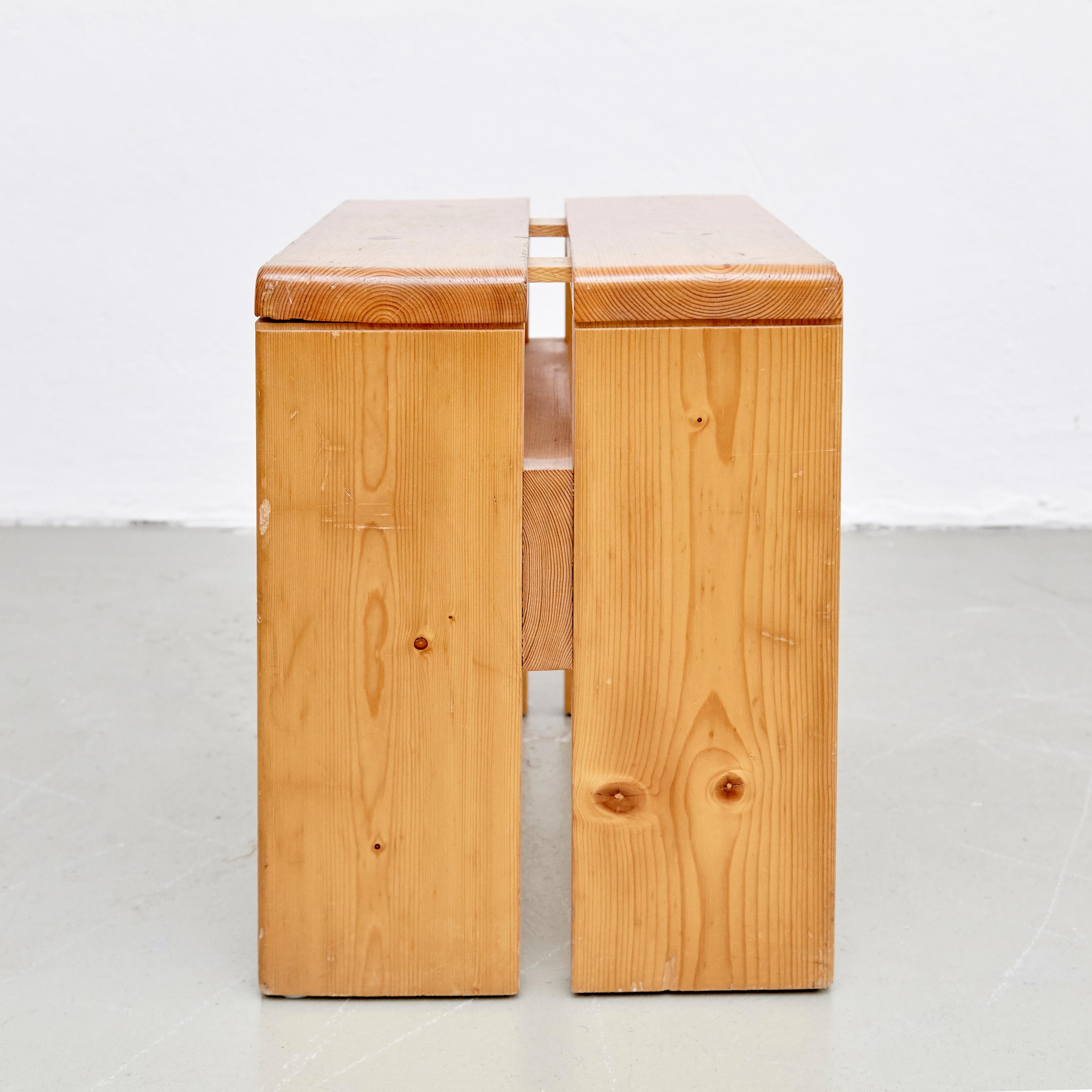 Charlotte Perriand Pine Wood Stool for Les Arcs 2