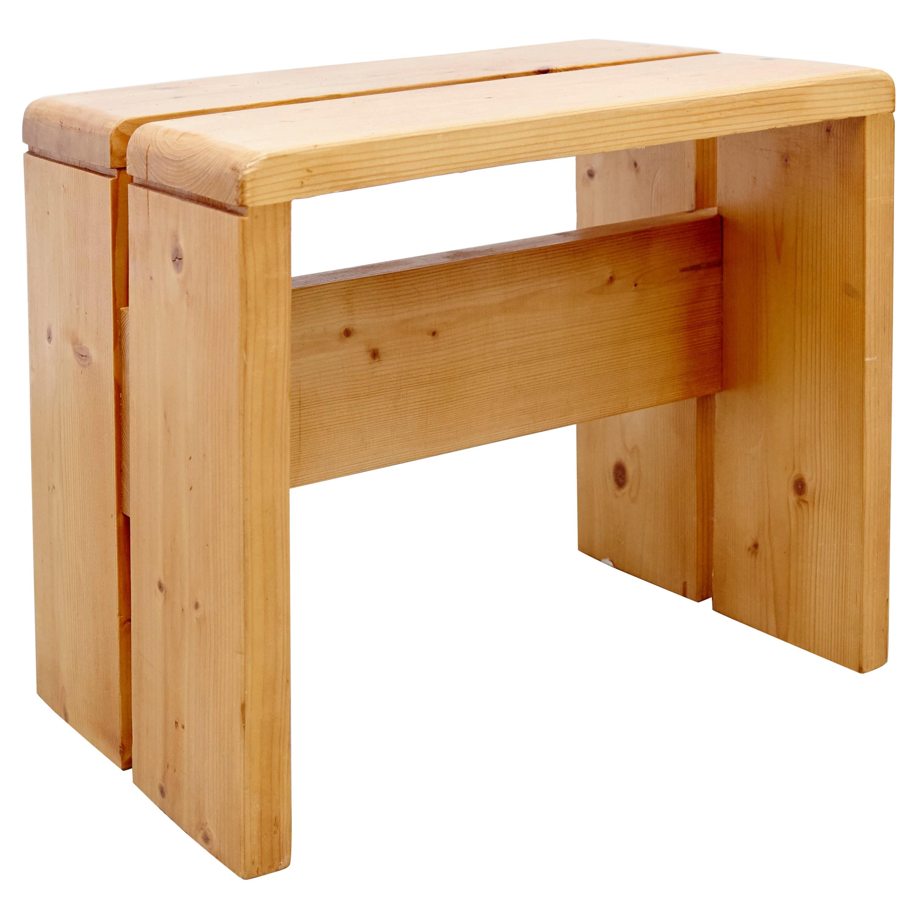 Charlotte Perriand Pine Wood Stool for Les Arcs 3