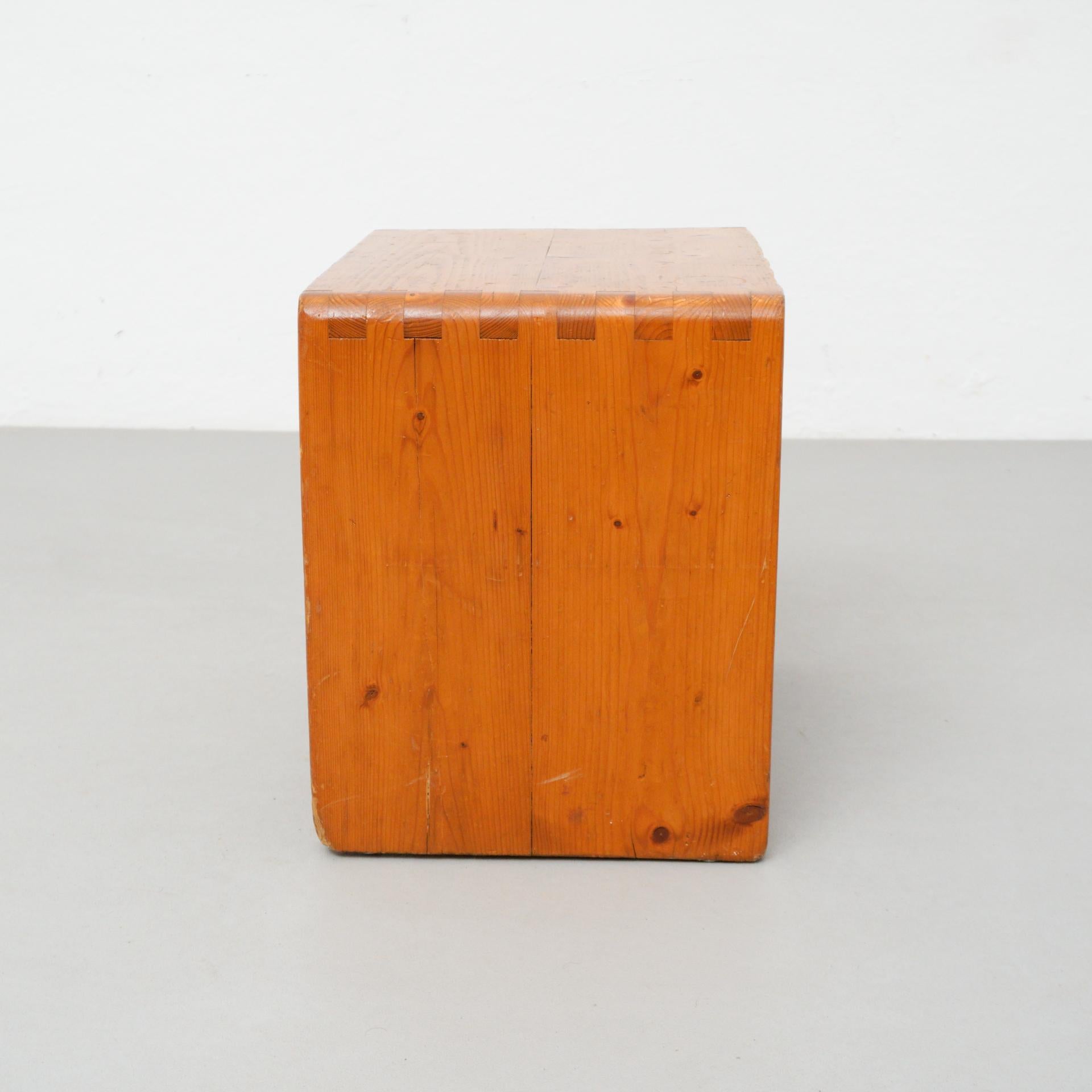 Charlotte Perriand Pine Wood Stool for Les Arcs 3