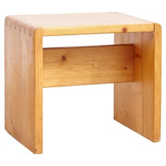 Charlotte Perriand Pine Wood Stool for Les Arcs