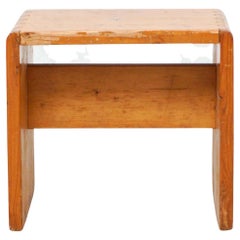 Used Charlotte Perriand Pine Wood Stool for Les Arcs