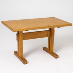 Charlotte Perriand Pine Wood Table for Les Arcs, France, circa 1960