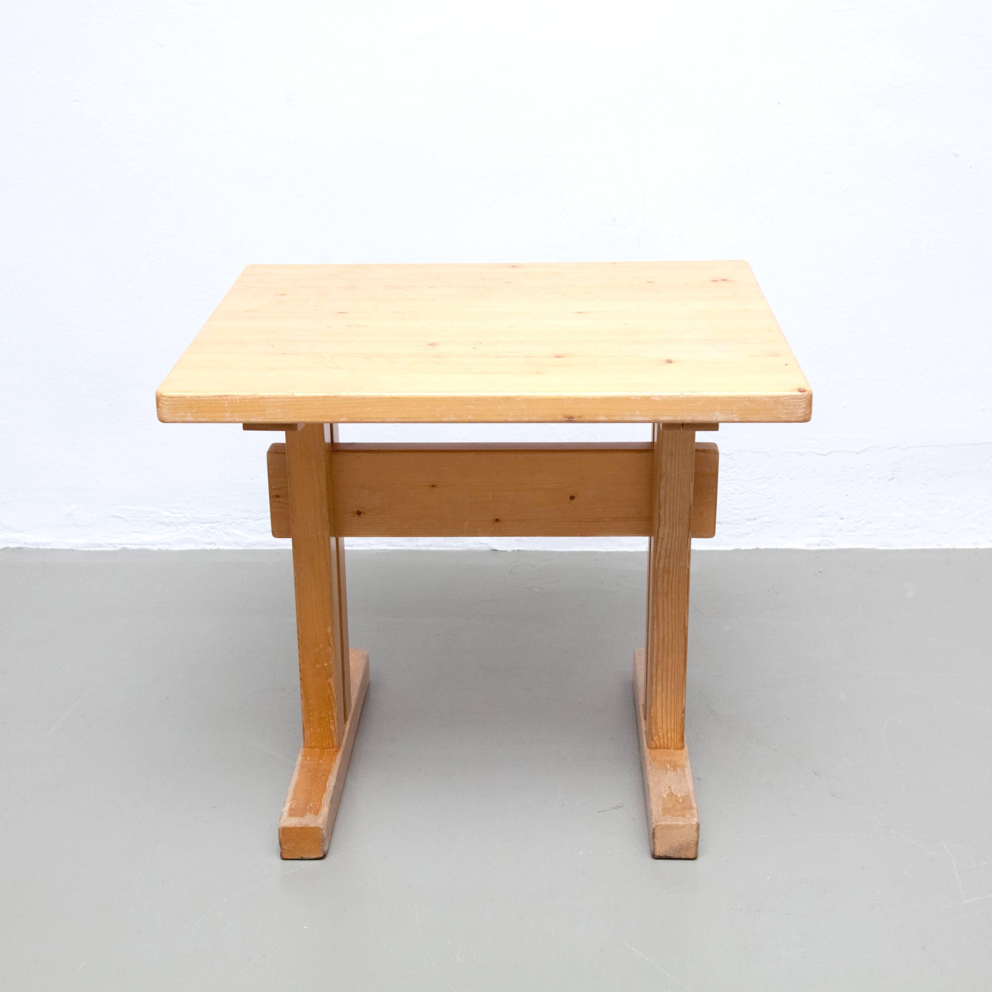 Charlotte Perriand Pine Wood Table for Les Arcs, circa 1960 3