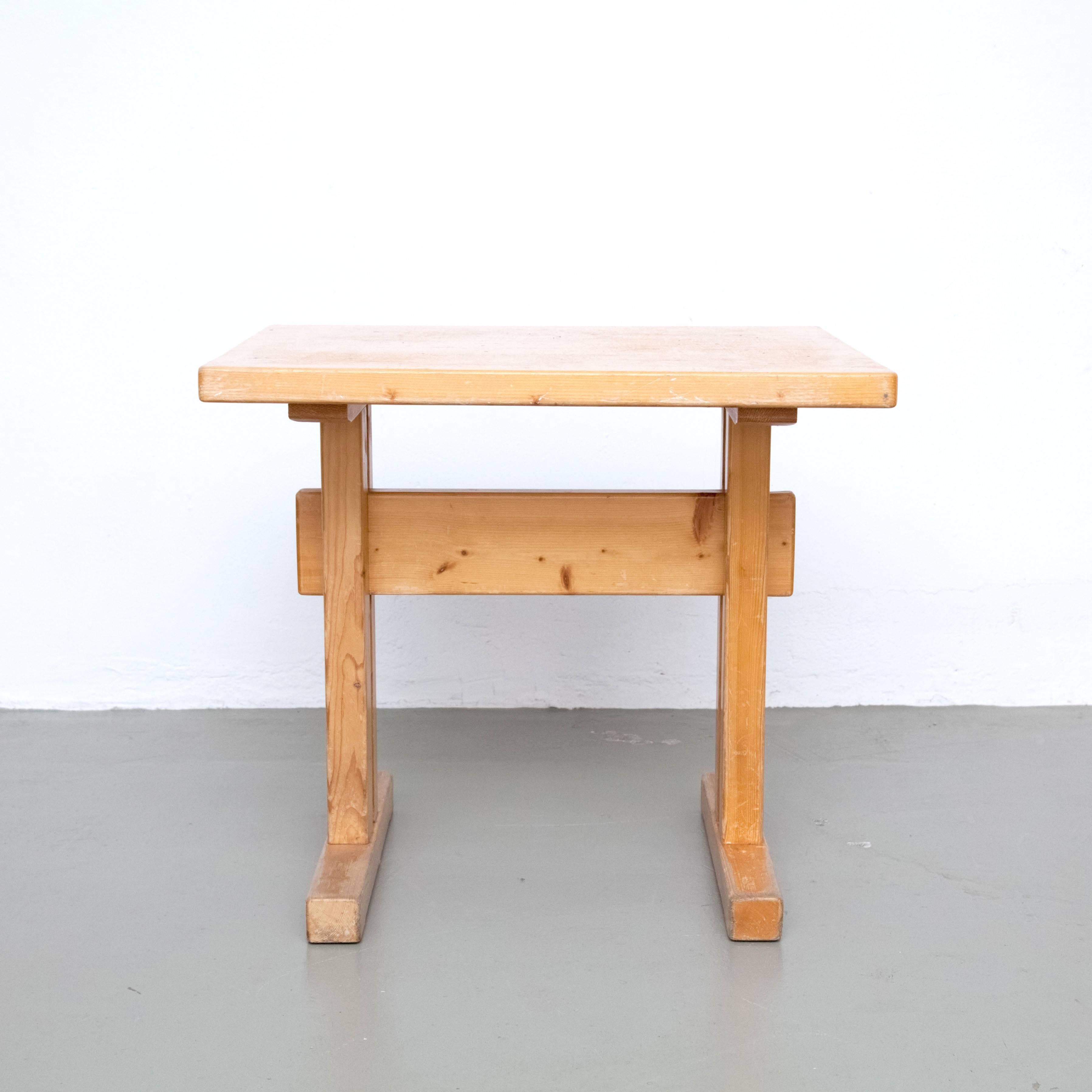 French Charlotte Perriand Pine Wood Table for Les Arcs, circa 1960
