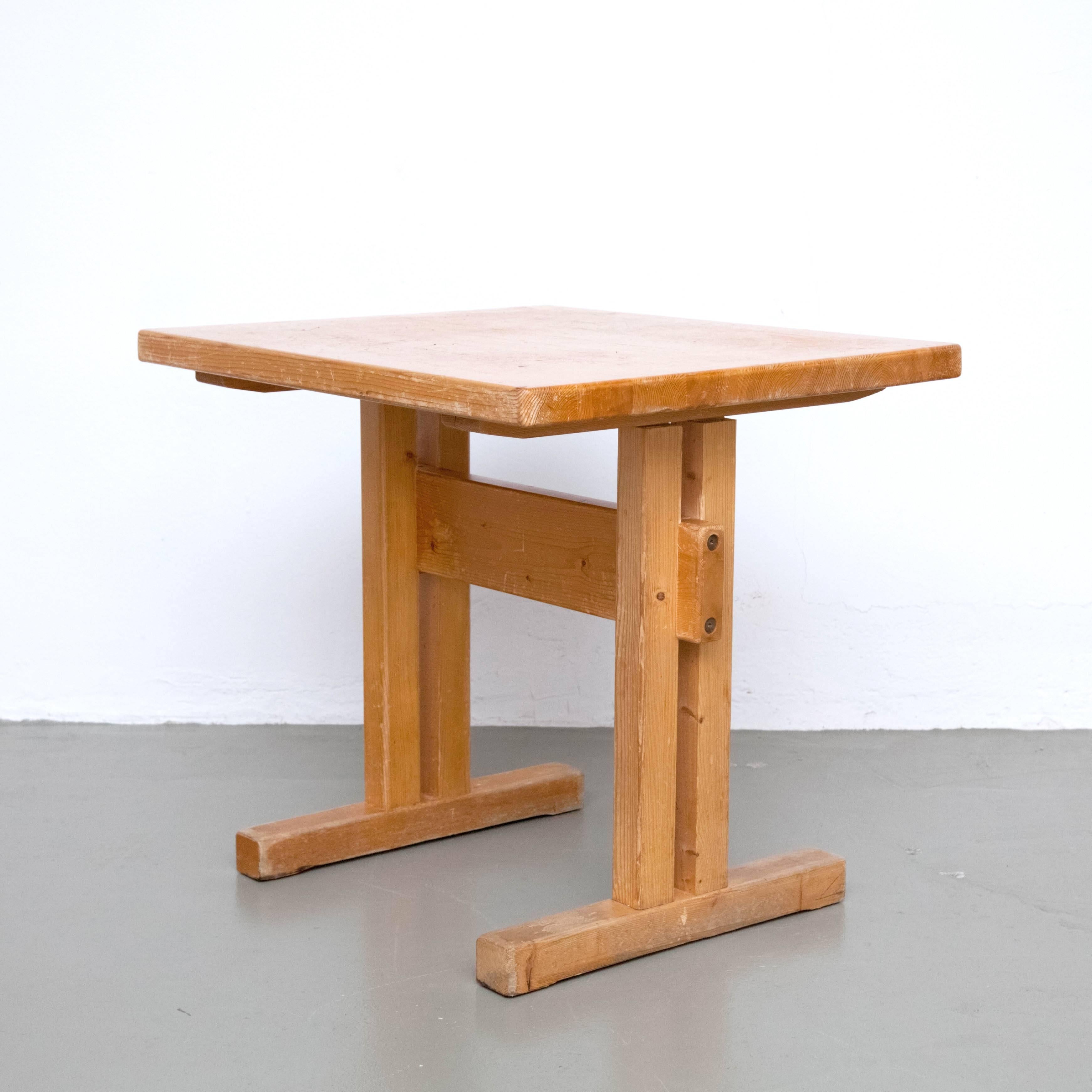 Charlotte Perriand Pine Wood Table for Les Arcs, circa 1960 1