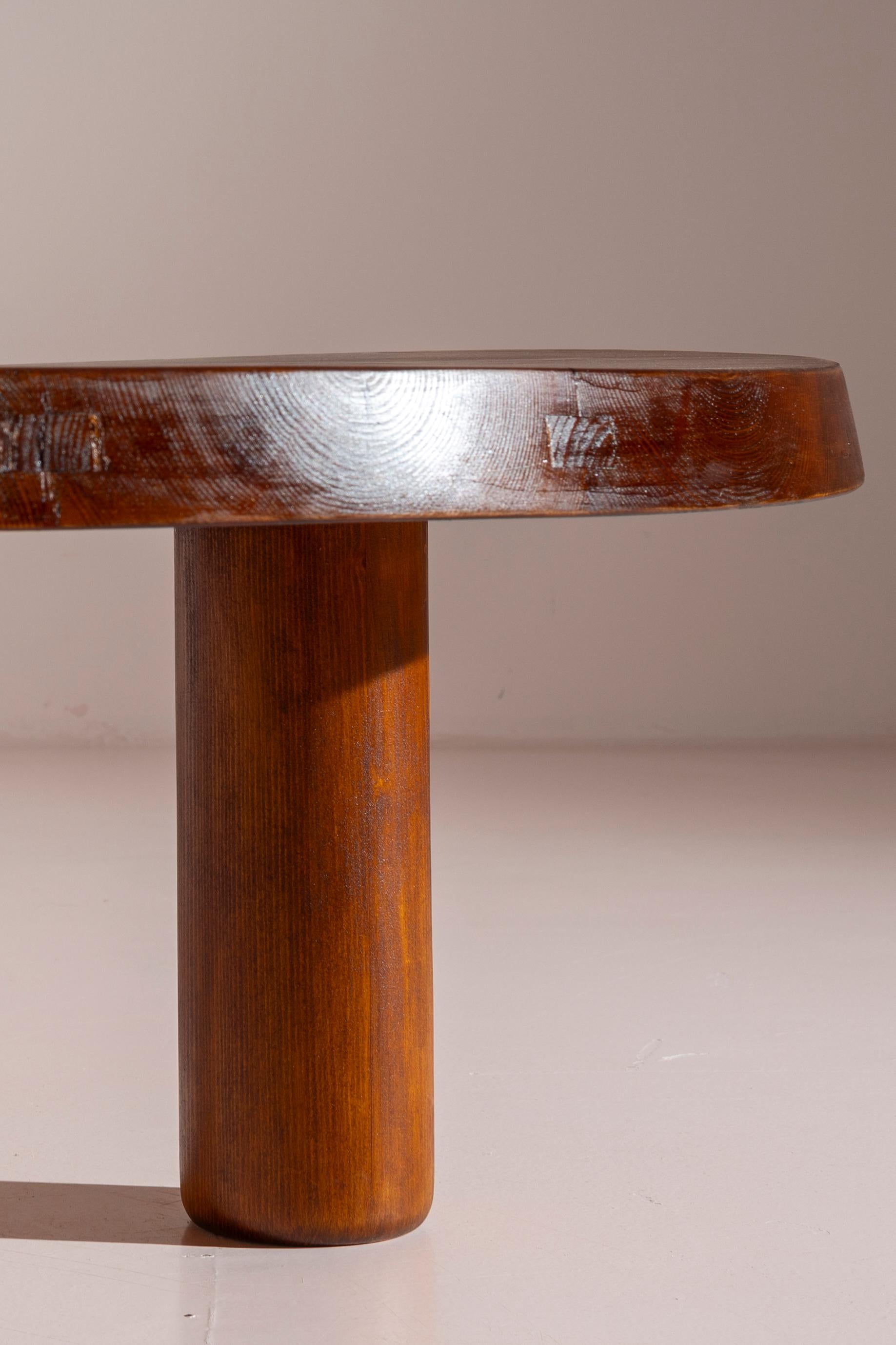 French Charlotte Perriand pinewood coffee table, France, late 1960s