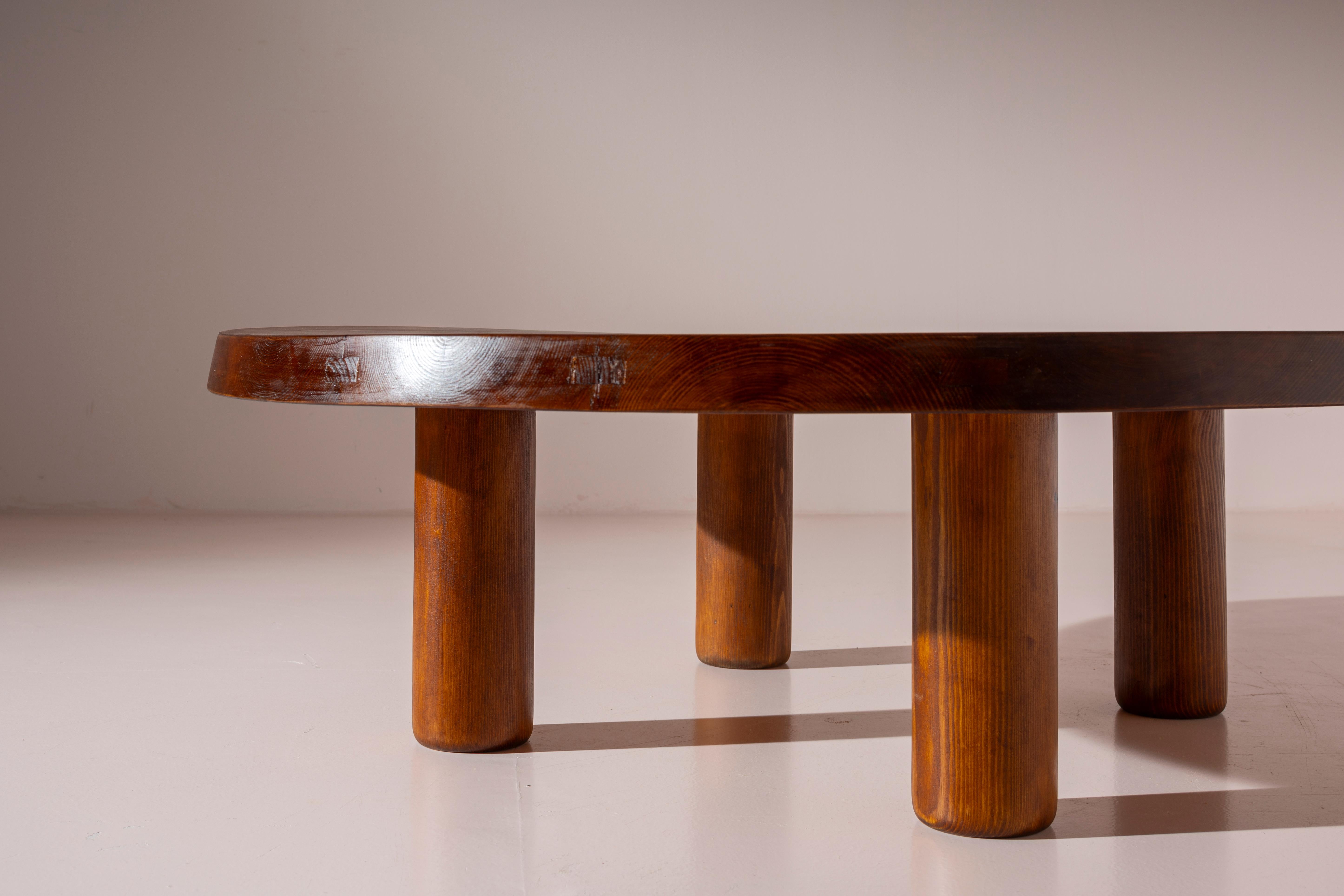 Charlotte Perriand pinewood coffee table, France, late 1960s For Sale 2