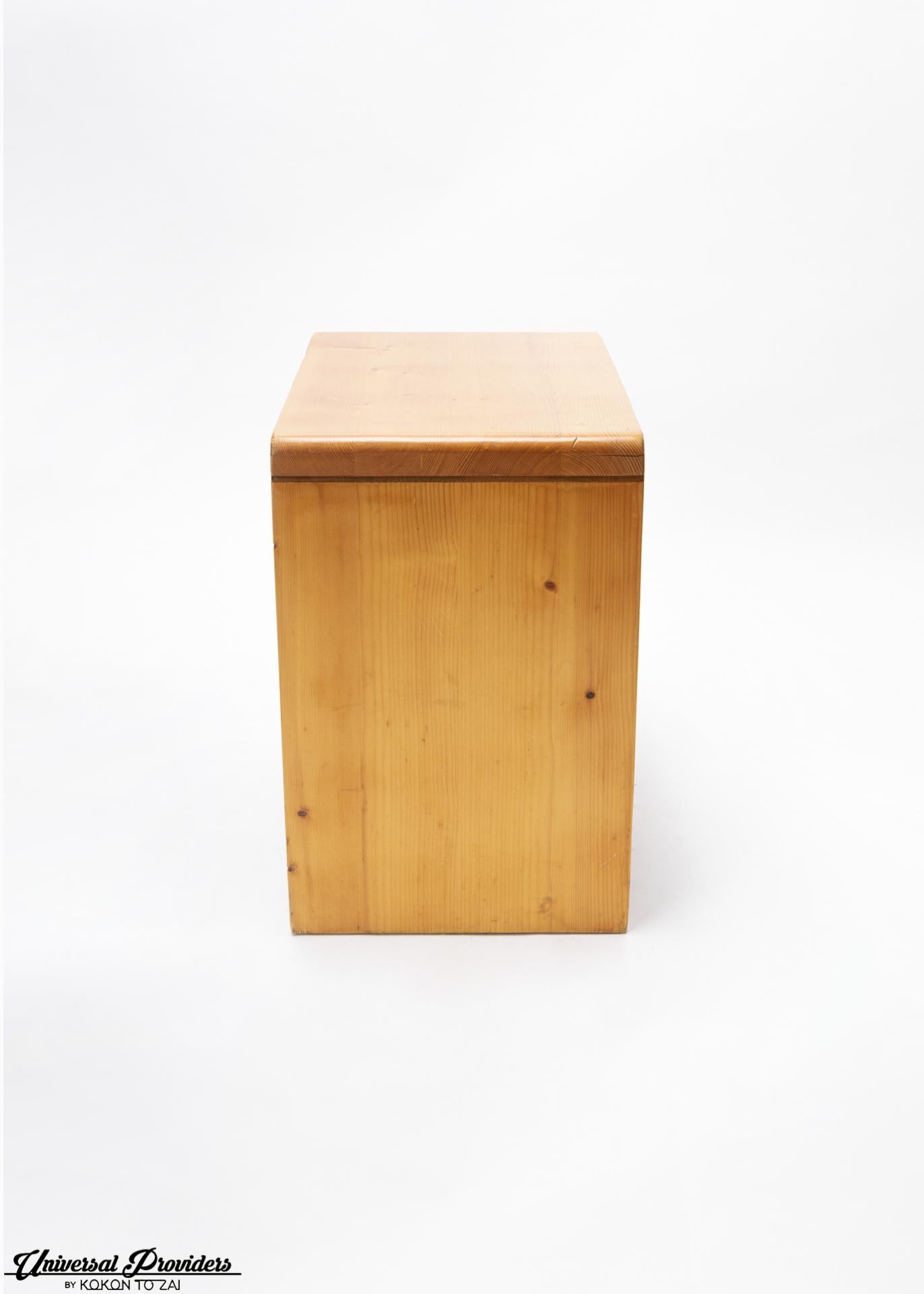 Charlotte Perriand Pinewood Stool for Les Arcs Ski Resort, circa 1960, France In Good Condition In Notting Hill, GB