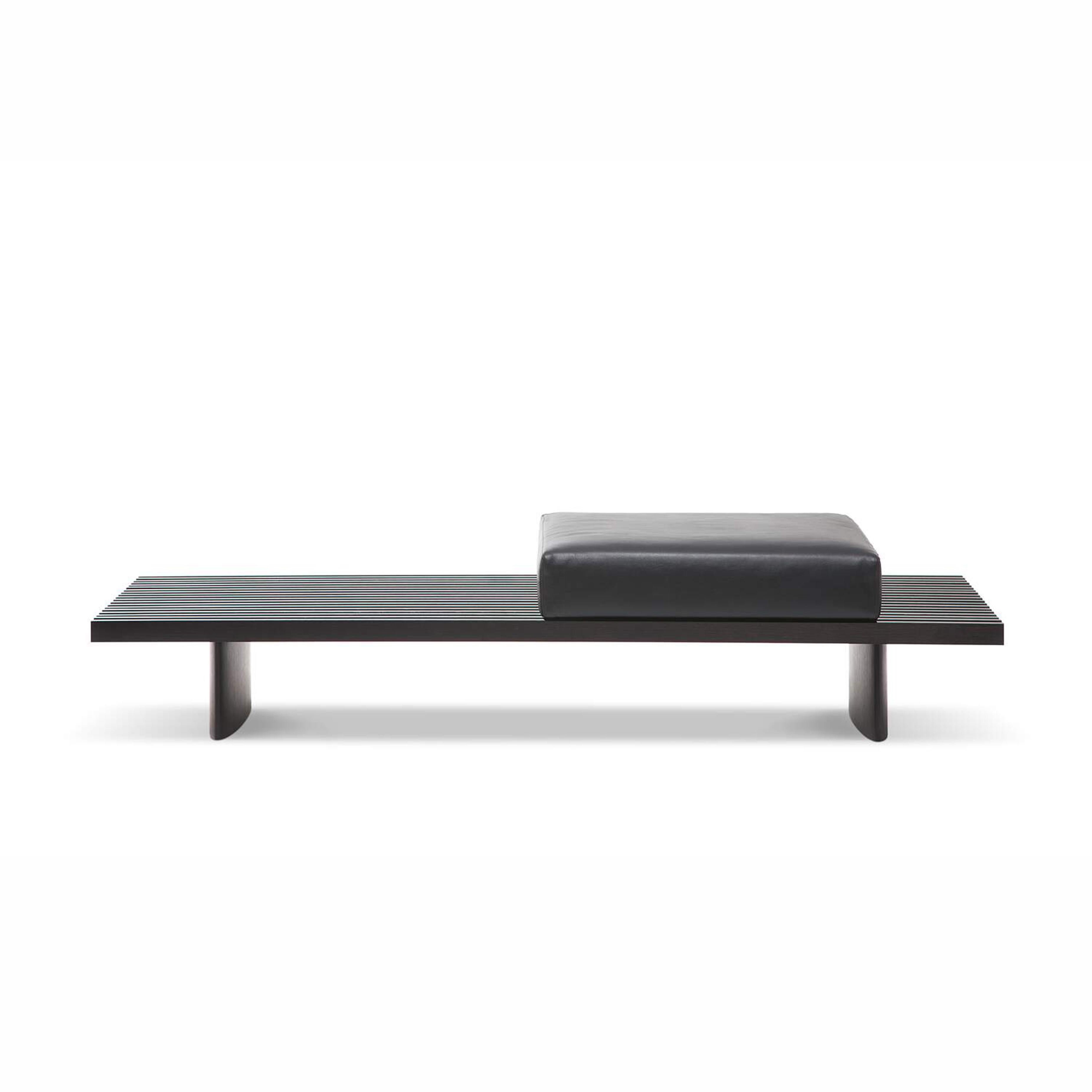 Charlotte Perriand Refolo Modular Sofa, Wood and Black Leather by Cassina For Sale 4