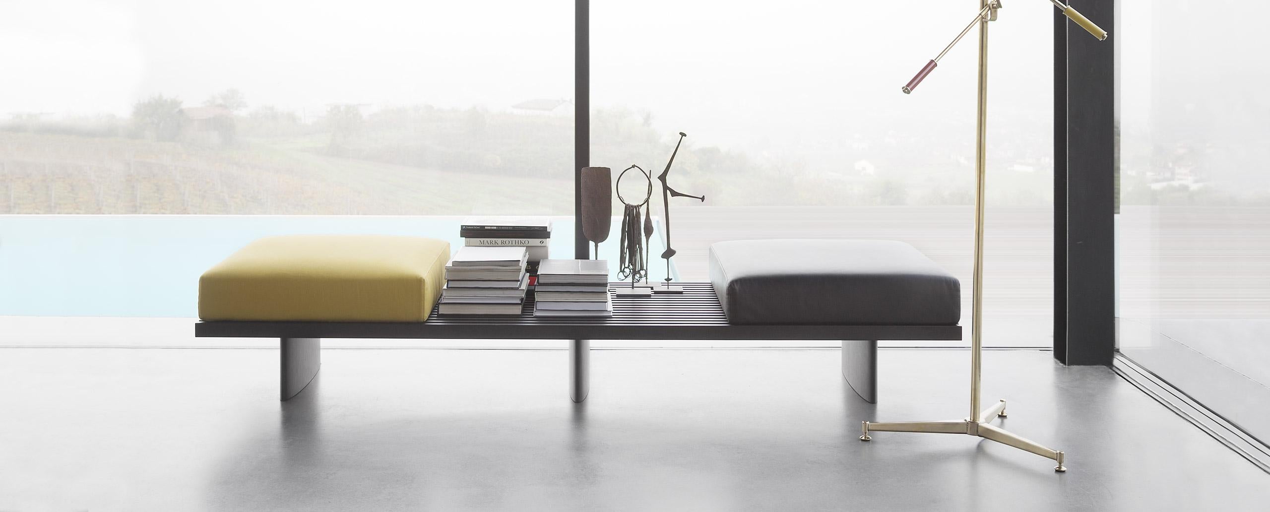 Canapé modulaire Refolo en bois et cuir noir de Charlotte Perriand pour Cassina en vente 4