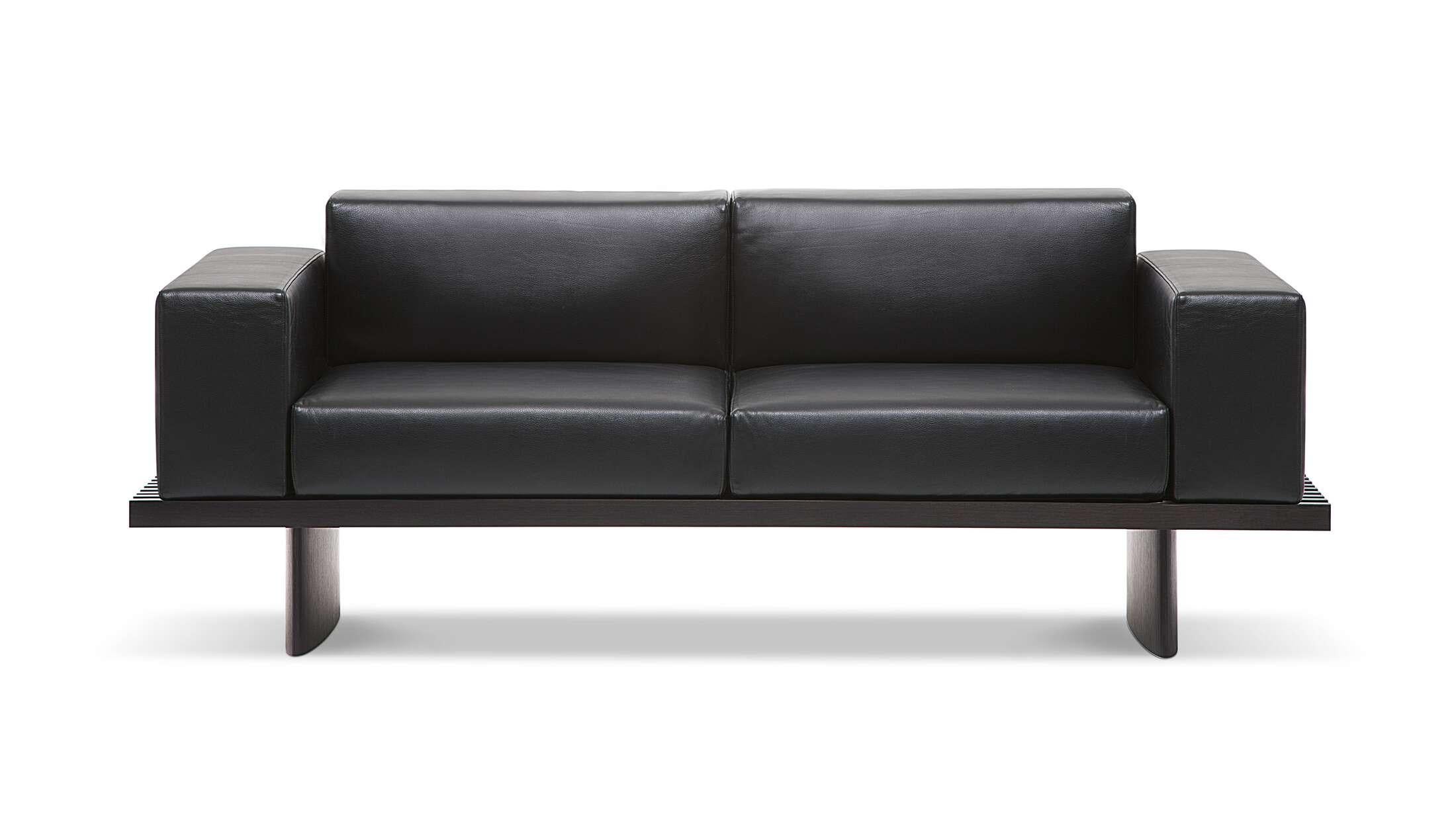 Mid-Century Modern Charlotte Perriand Refolo Sofa in Black Leather for Cassina, Italy - new For Sale