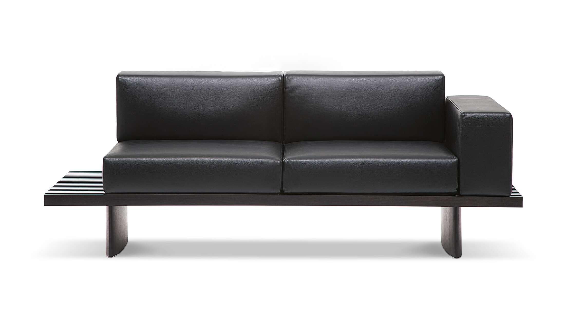 Italian Charlotte Perriand Refolo Sofa in Black Leather for Cassina, Italy - new For Sale
