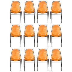 Charlotte Perriand, Set of 12 Chairs, DalVera Edition, France, circa 1967