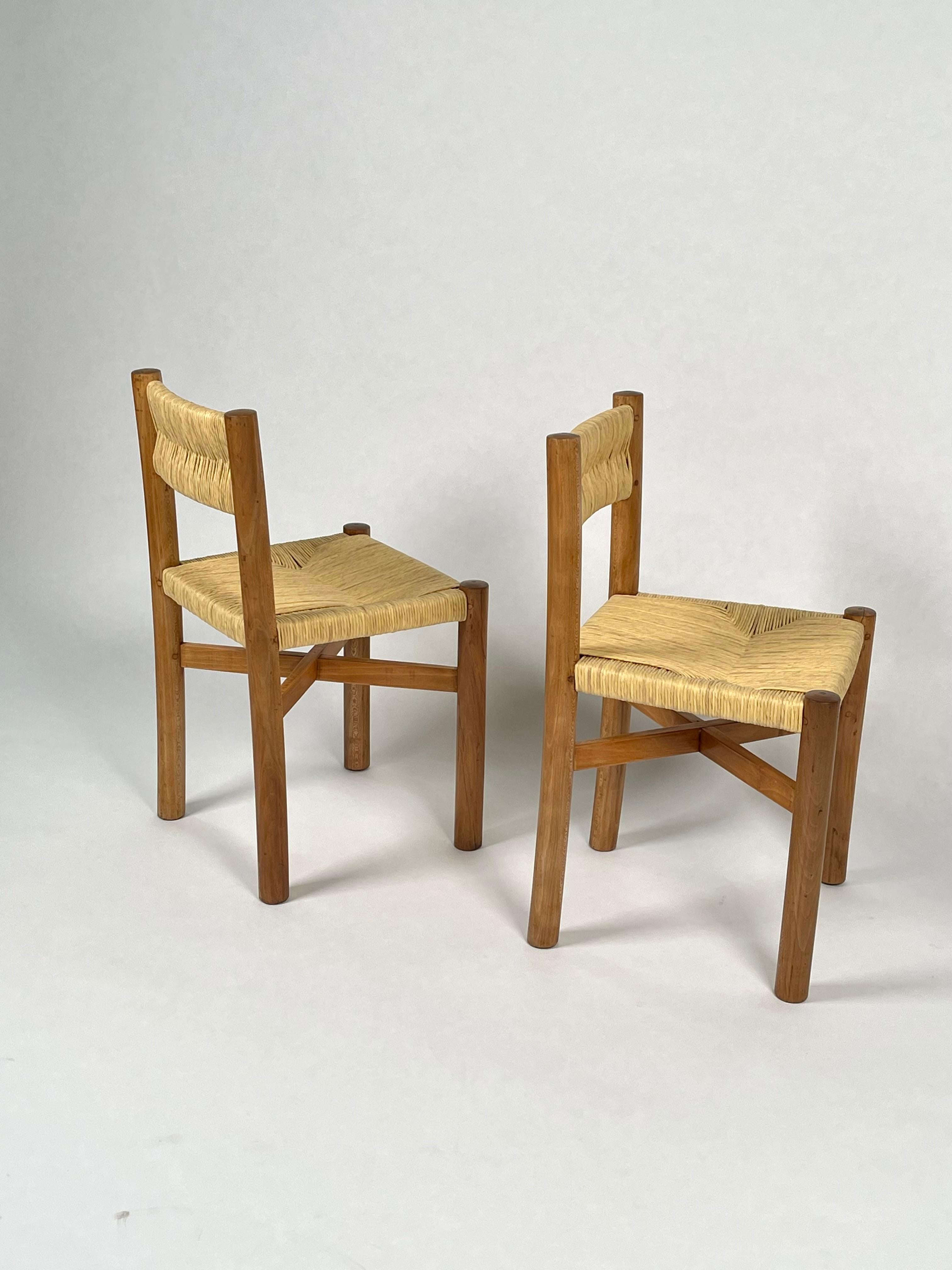 Charlotte Perriand:: ensemble de 2 chaises 