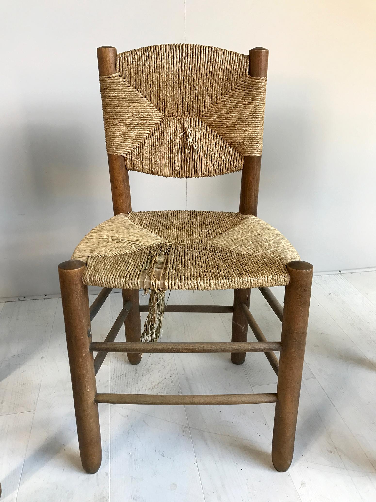 Charlotte Perriand, Set of 6 Chair N° 18 Bauche, France, 1950 13