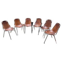 Vintage Charlotte Perriand, Set of 6 Chairs Les Arcs, circa 1960