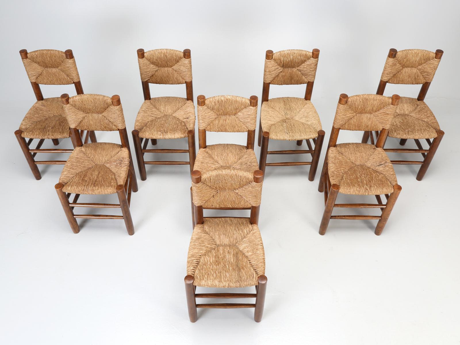 Hand-Crafted Charlotte Perriand, Set of Eight Side Chairs, Model Bauche in Original Condition