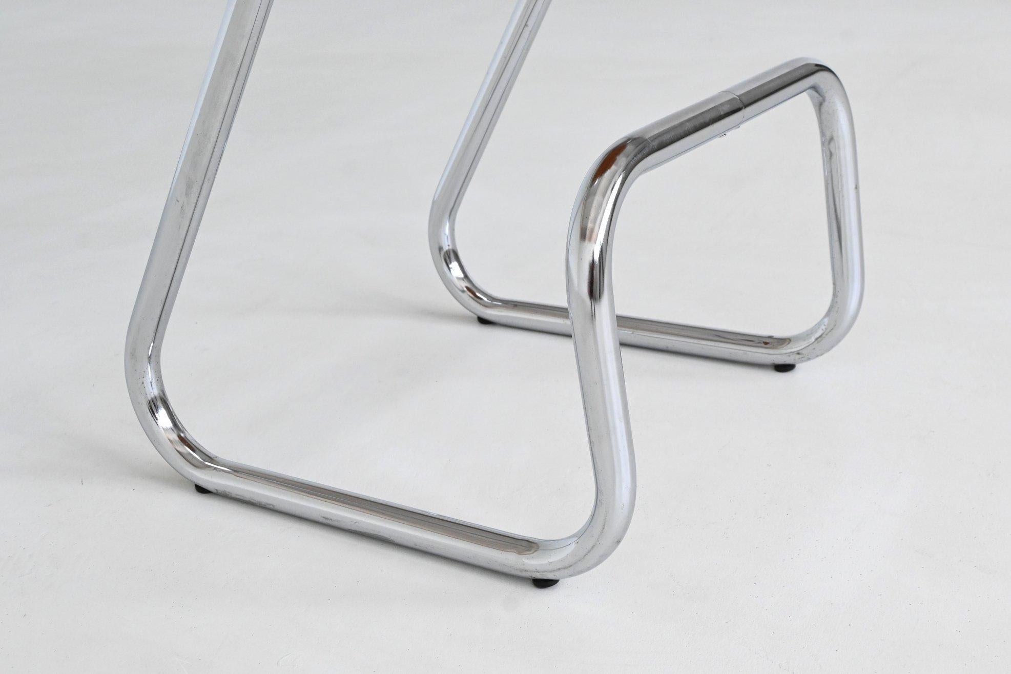 Charlotte Perriand set of four bar stools in leather Les Arcs France 1960 For Sale 12