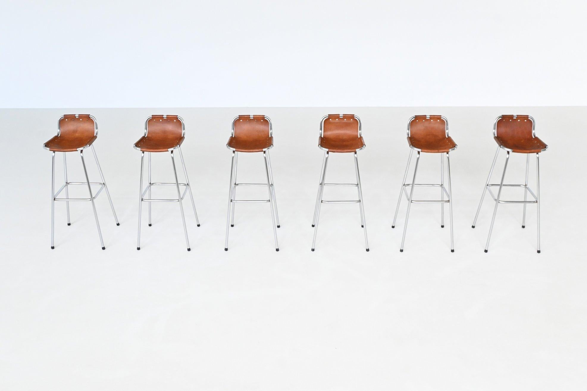 20th Century Charlotte Perriand set of six bar stools Les Arcs Ski Resort France 1960 For Sale