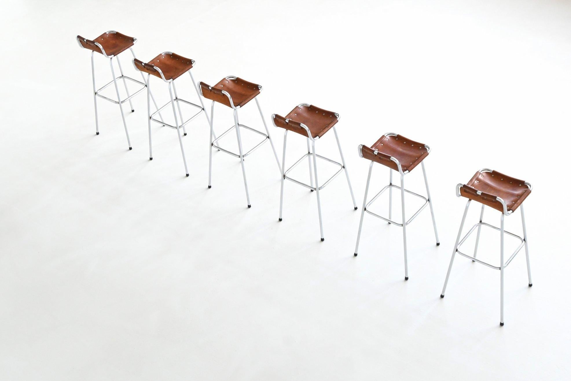 Charlotte Perriand set of six bar stools Les Arcs Ski Resort France 1960 For Sale 1