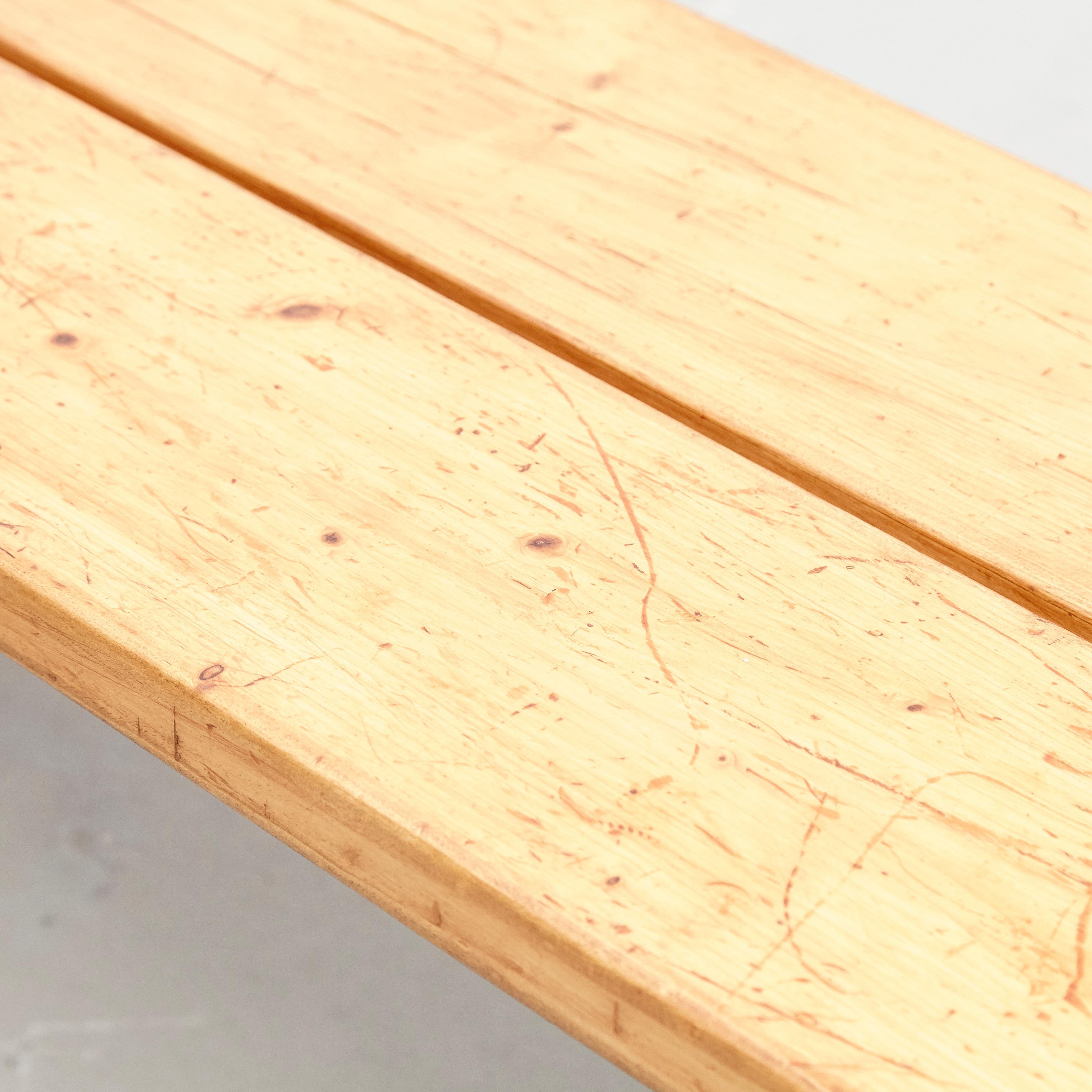 Charlotte Perriand Set of Table and Two Benches for Les Arcs, circa 1960 4