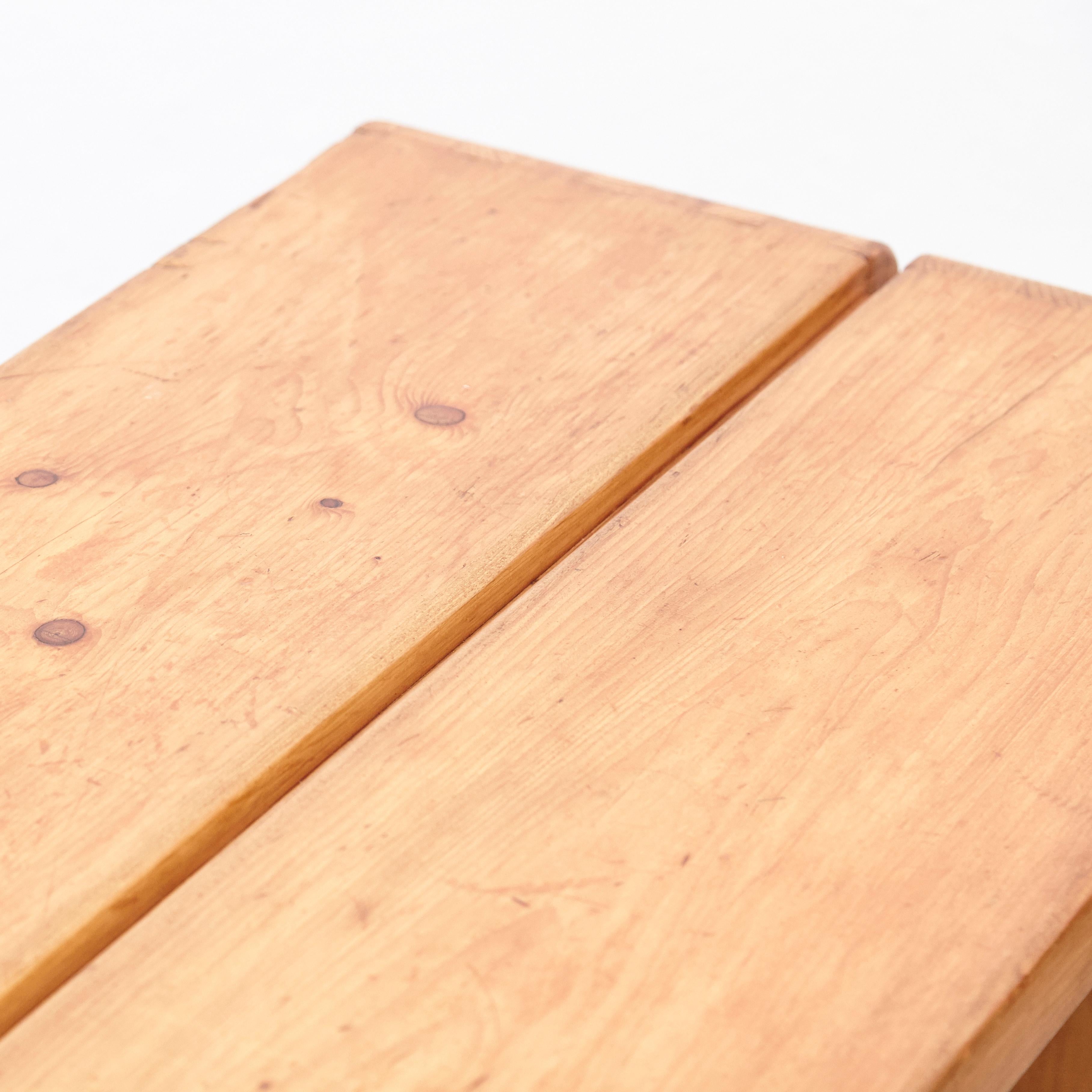 Charlotte Perriand Set of Table and Two Benches for Les Arcs, circa 1960 6