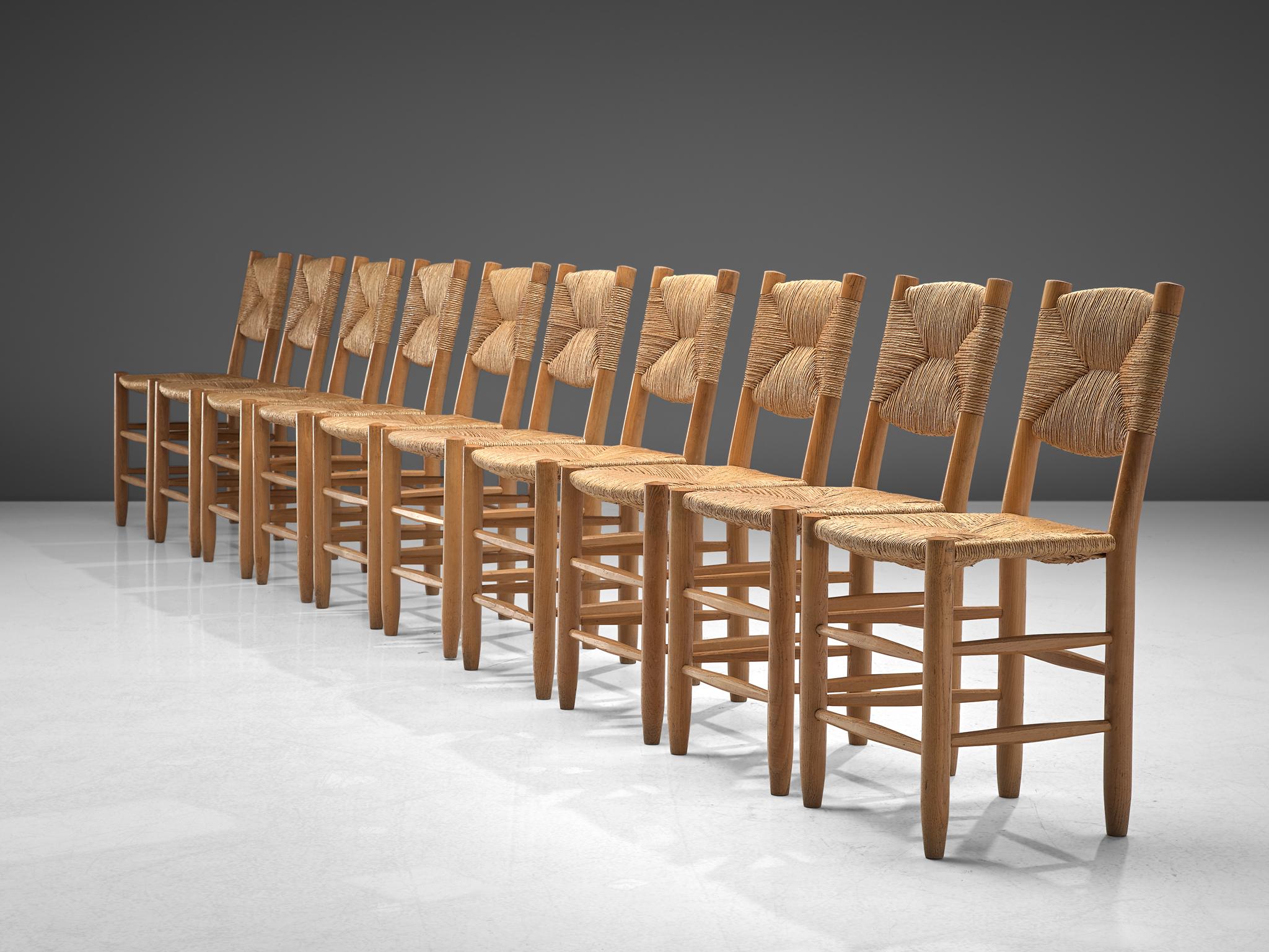 Mid-Century Modern Charlotte Perriand Set of Ten N19 'Bauche' Chairs, 1950s