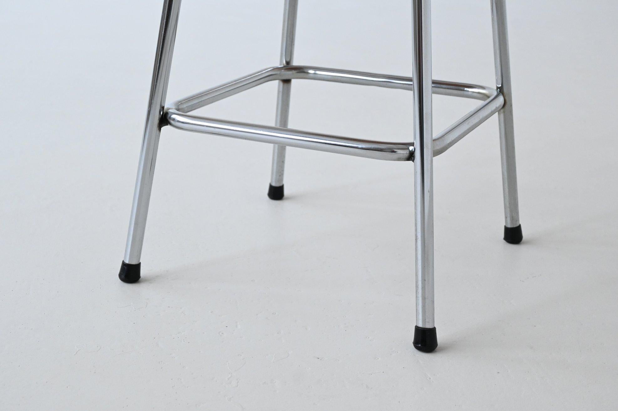 Charlotte Perriand set of three bar stools in leather Les Arcs France 1960 13